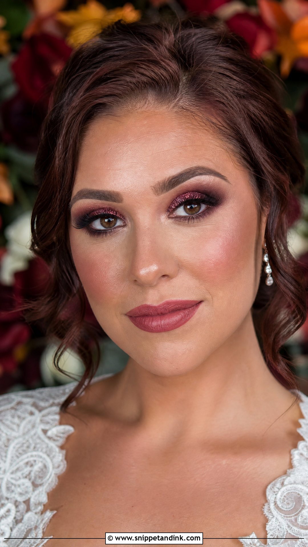 Burgundy Glitter Wedding Makeup - Snippet and Ink - 20 Wedding Makeup Glitter Ideas