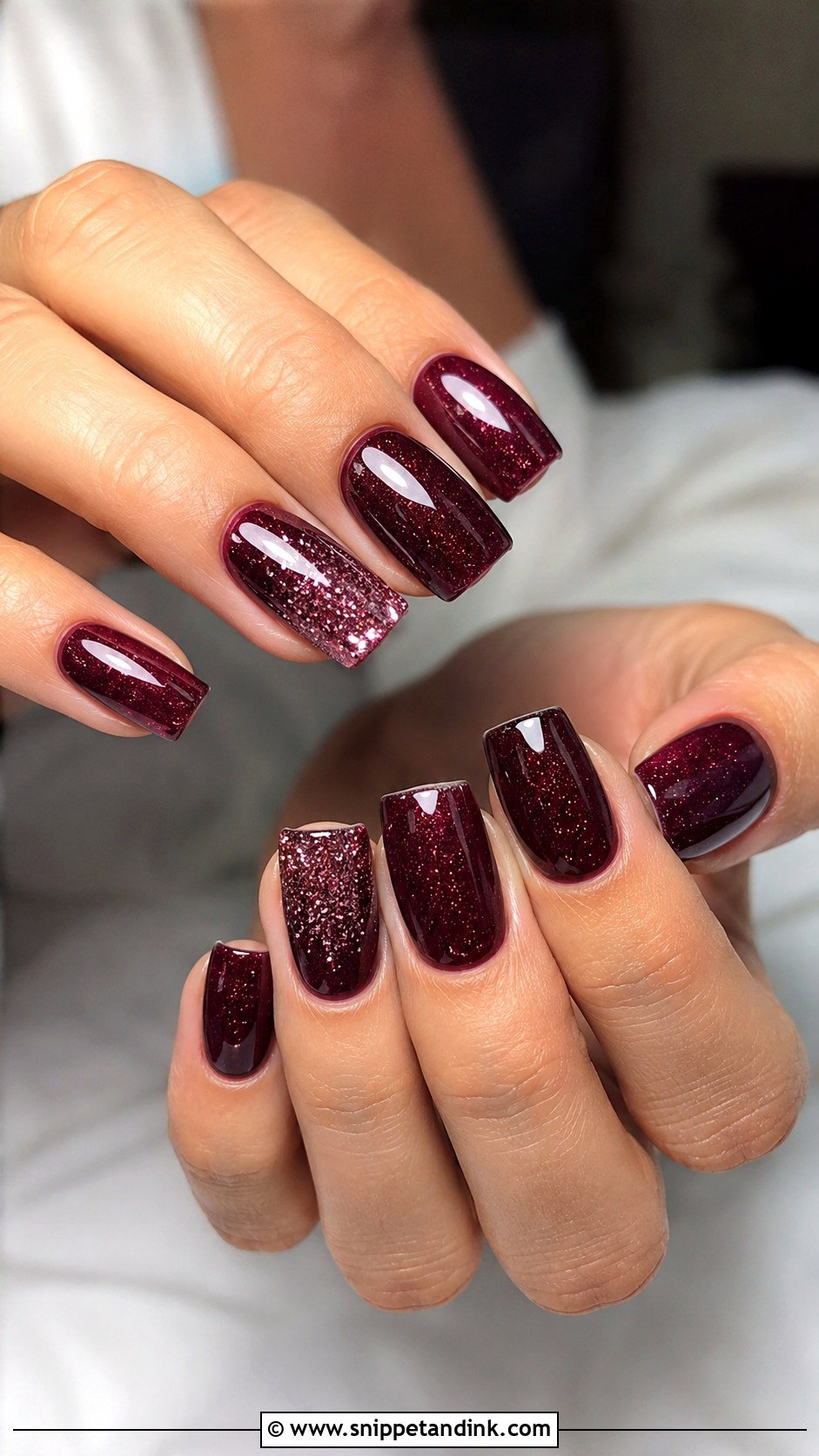 Burgundy Glitter Wedding Nails - Snippet and Ink - 20 Burgundy Wedding Nails Brides
