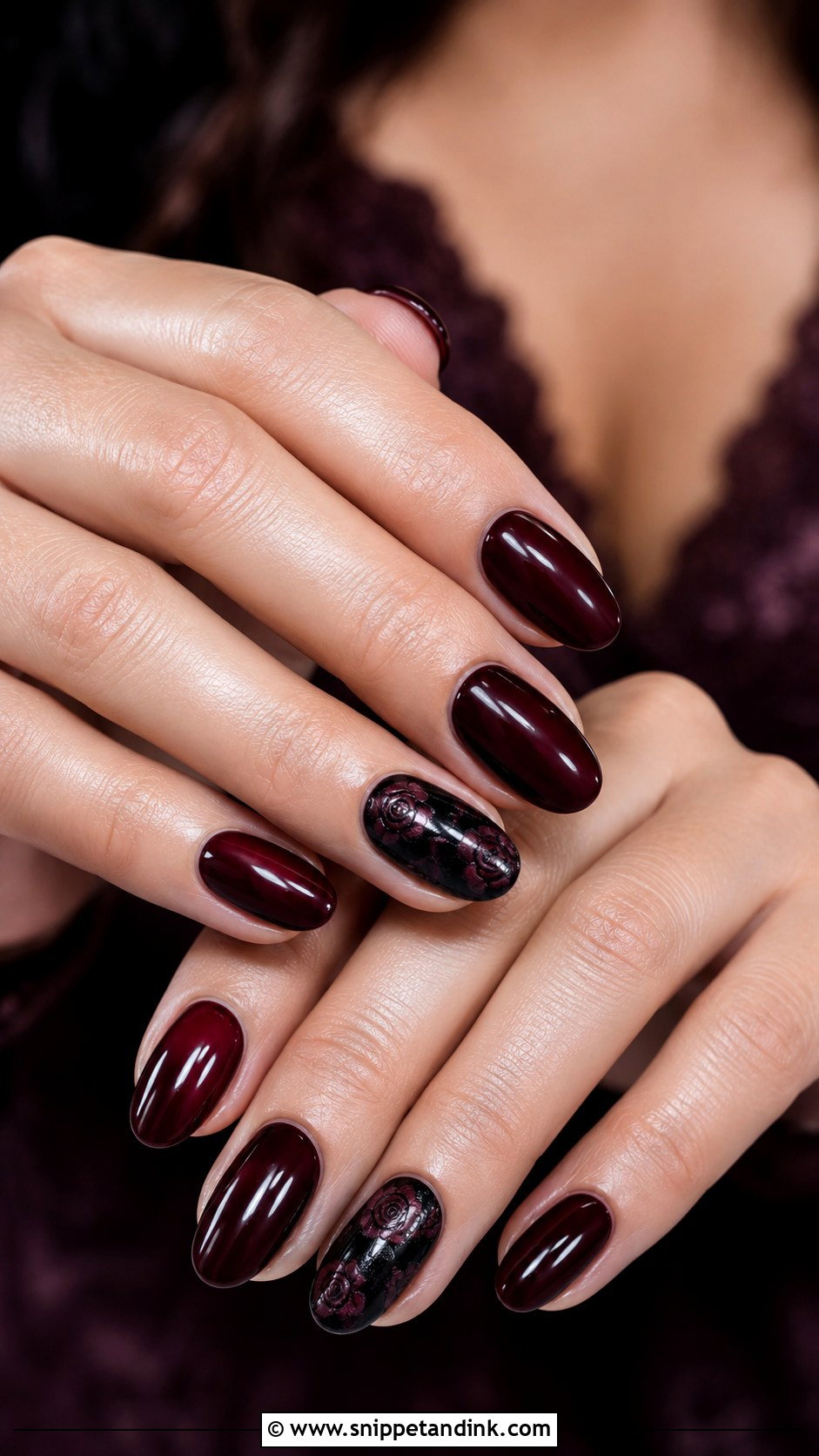 Burgundy Gothic Wedding Nails - Snippet and Ink - 20 Gothic Wedding Nails