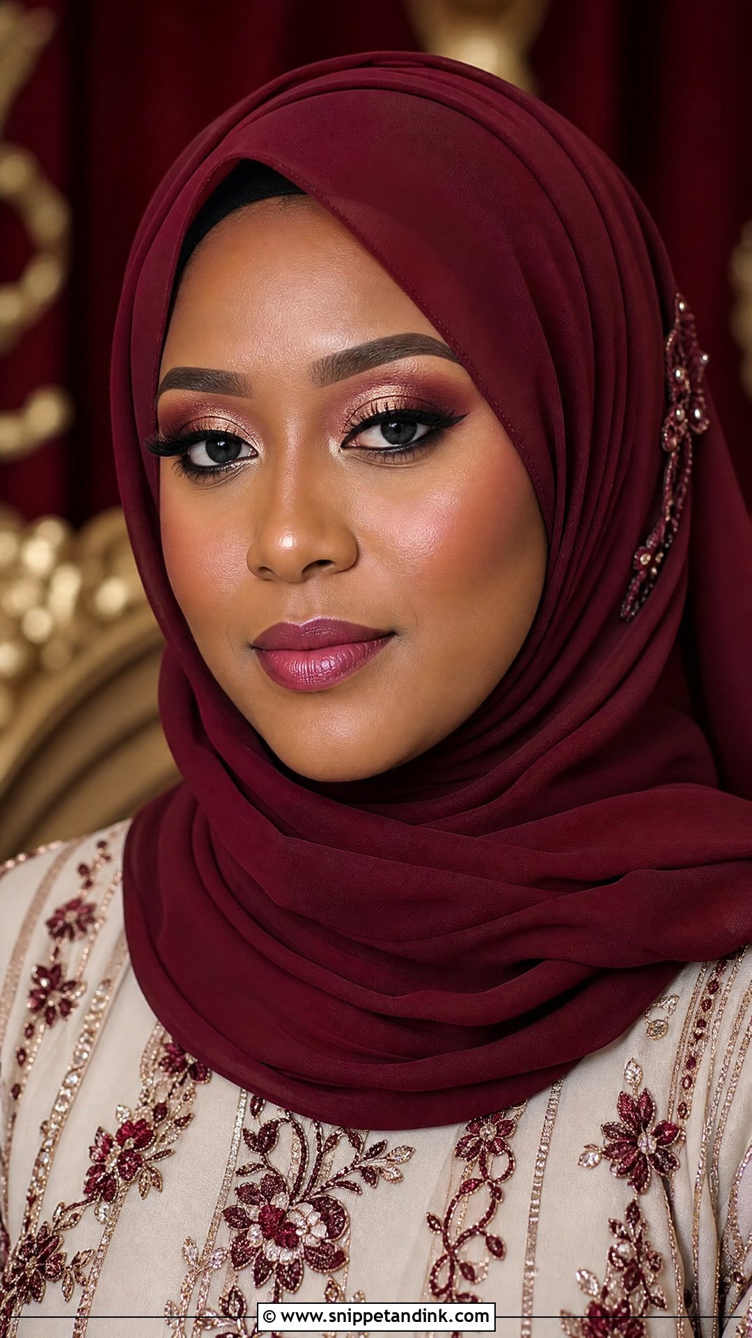 Burgundy Hijab Wedding Makeup - Snippet and Ink - 25 Wedding Makeup Hijab Ideas
