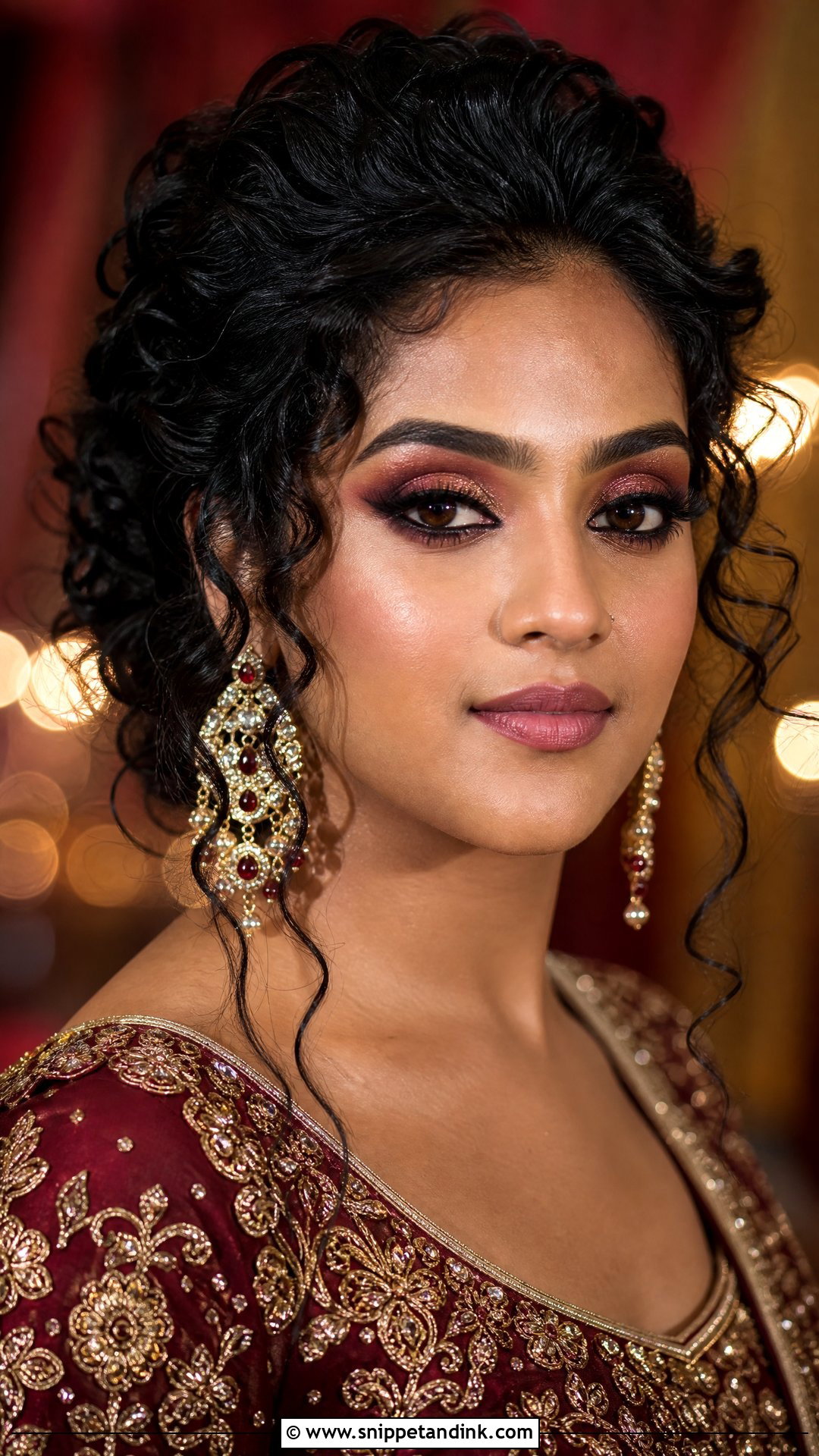 Burgundy Indian Wedding Eye Makeup - Snippet and Ink - 20 Indian Wedding Eye Makeup Ideas