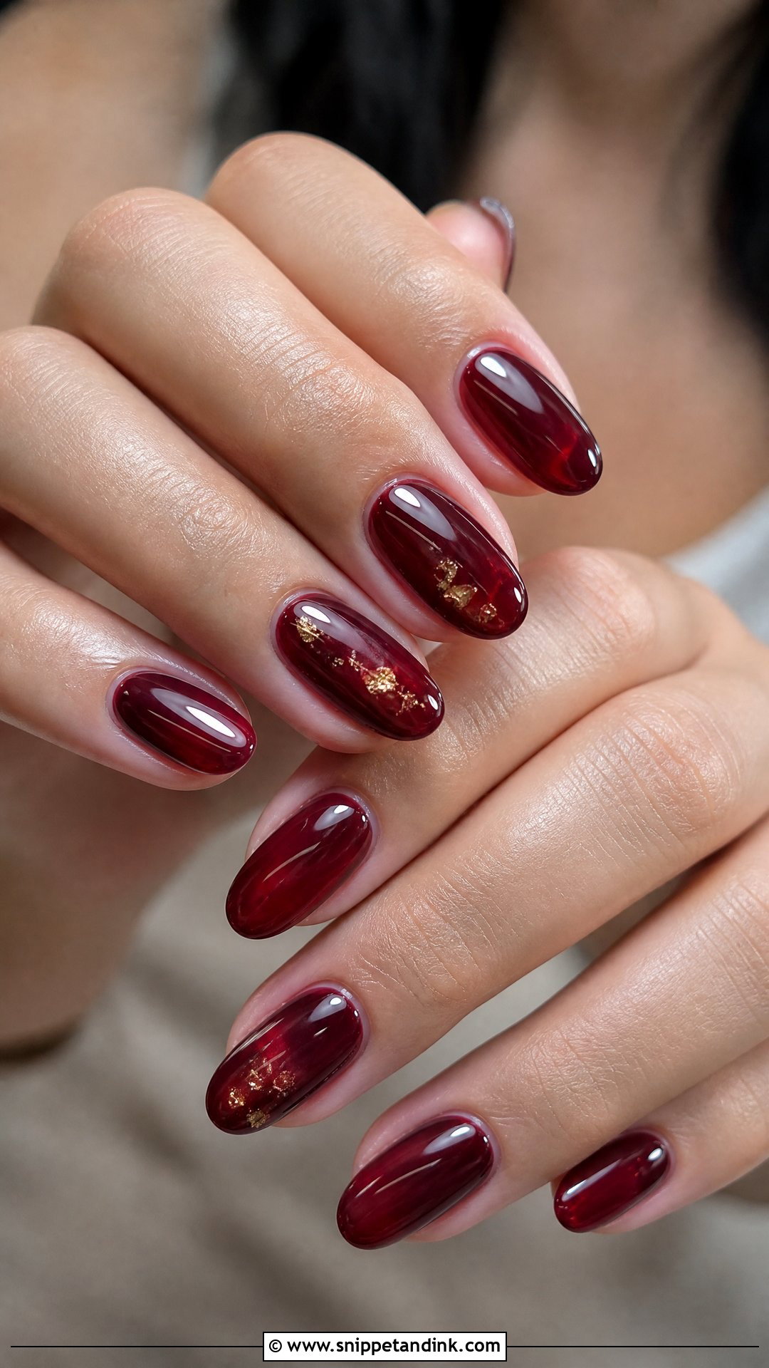 Burgundy Jelly Wedding Nails - Snippet and Ink - 25 Burgundy Wedding Nails