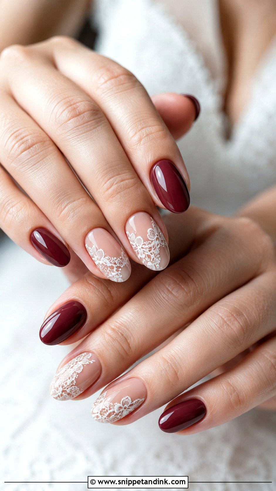 Burgundy Lace Wedding Nails - Snippet and Ink - 20 Burgundy Wedding Nails Brides
