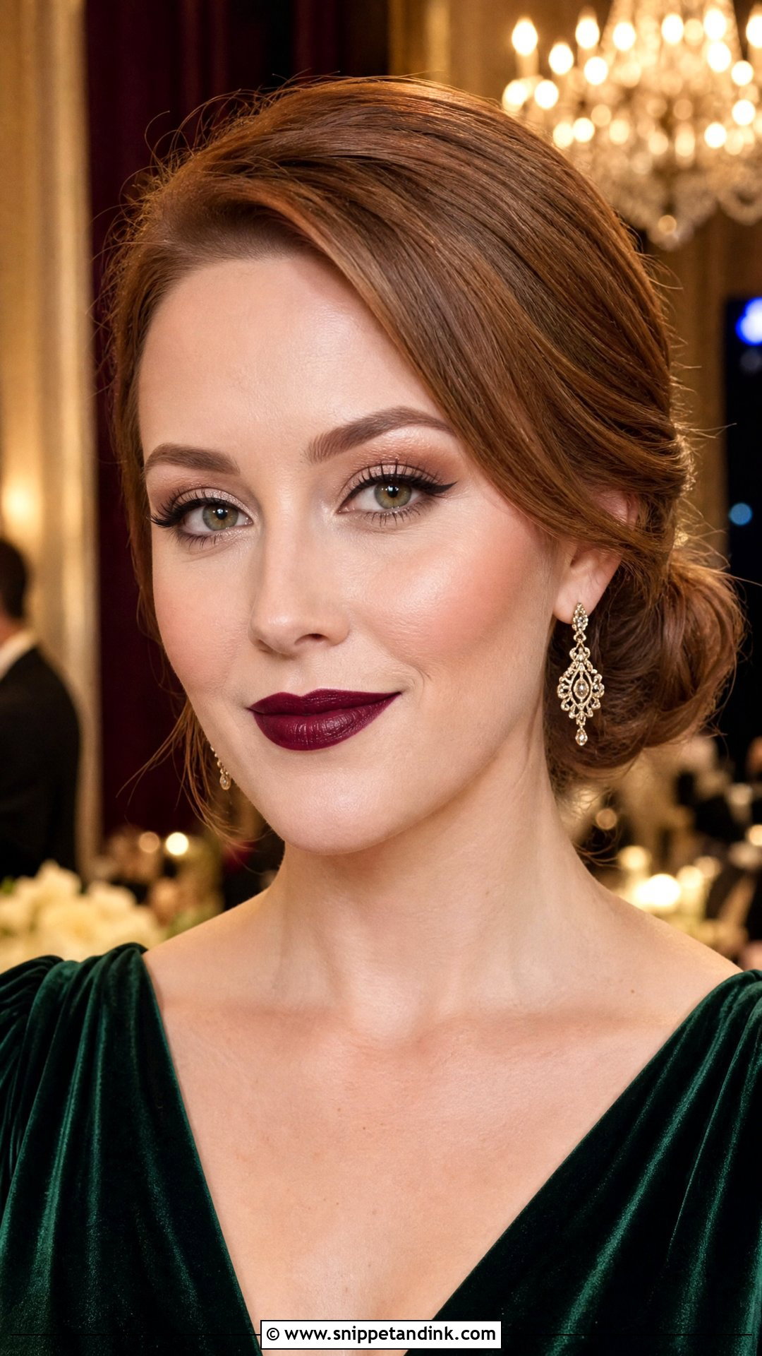 Burgundy Lip Wedding Guest Makeup - Snippet and Ink - 20 Black Tie Wedding Guest Makeup Ideas