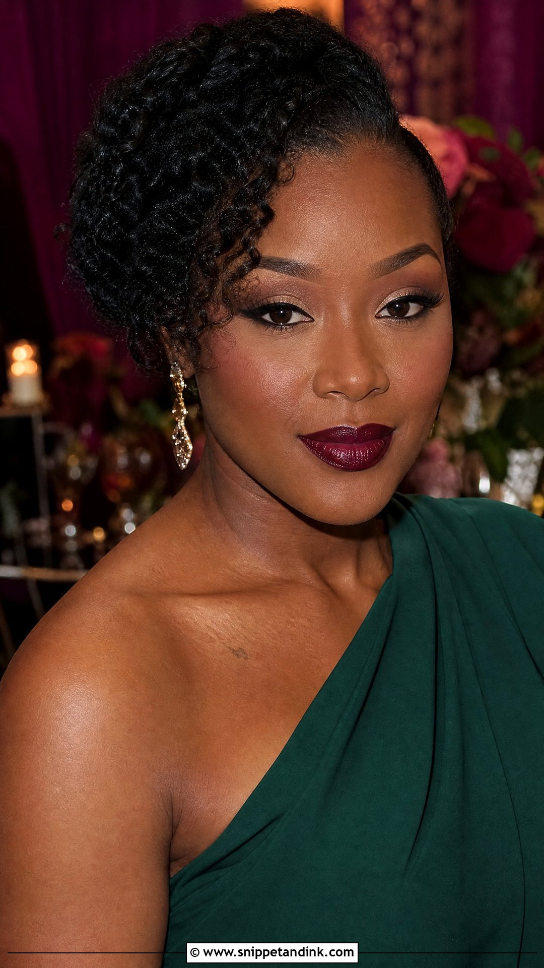 Burgundy Lip Wedding Guest Makeup - Snippet and Ink - 20 Makeup Look for Wedding Guest Ideas
