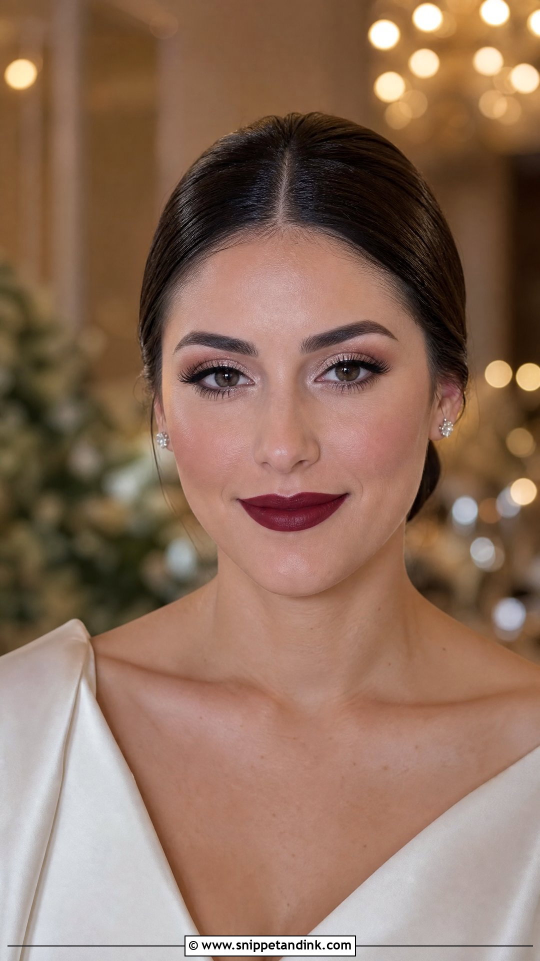 Burgundy Lip Wedding Makeup - Snippet and Ink - 20 Burgundy Wedding Makeup Look Ideas
