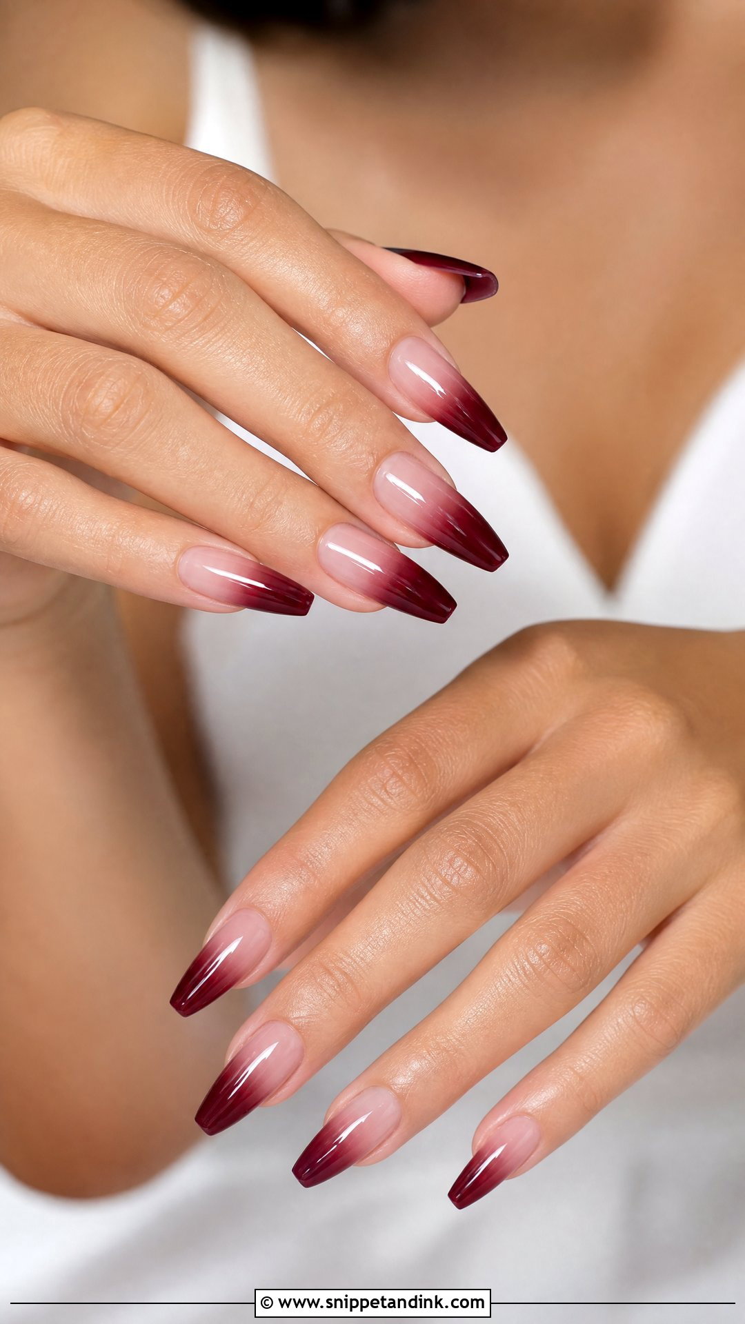 Burgundy Ombre Wedding Nails - Snippet and Ink - 25 Burgundy Wedding Nails