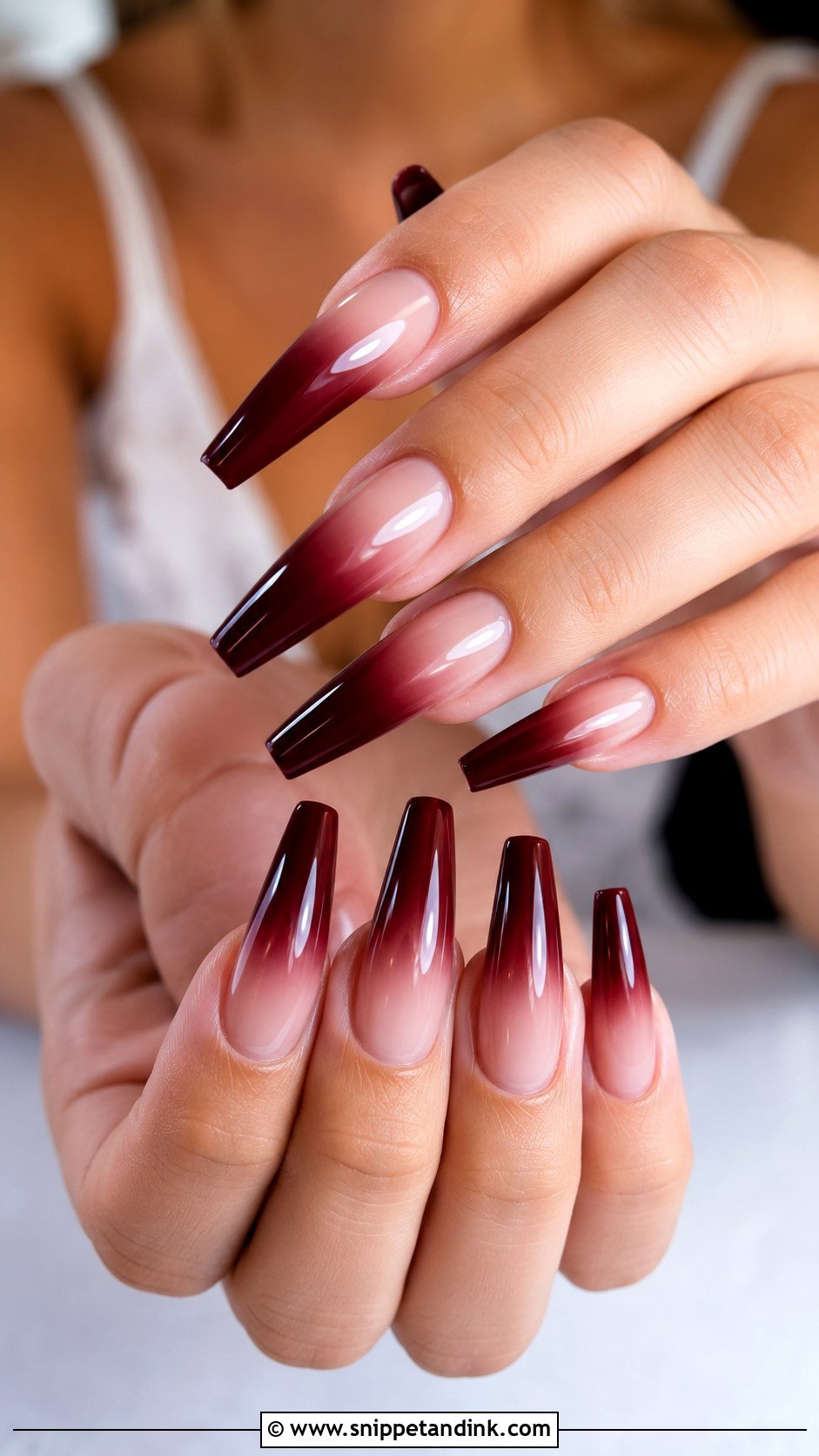 Burgundy Ombre Wedding Nails - Snippet and Ink - 20 Burgundy Wedding Nails Brides