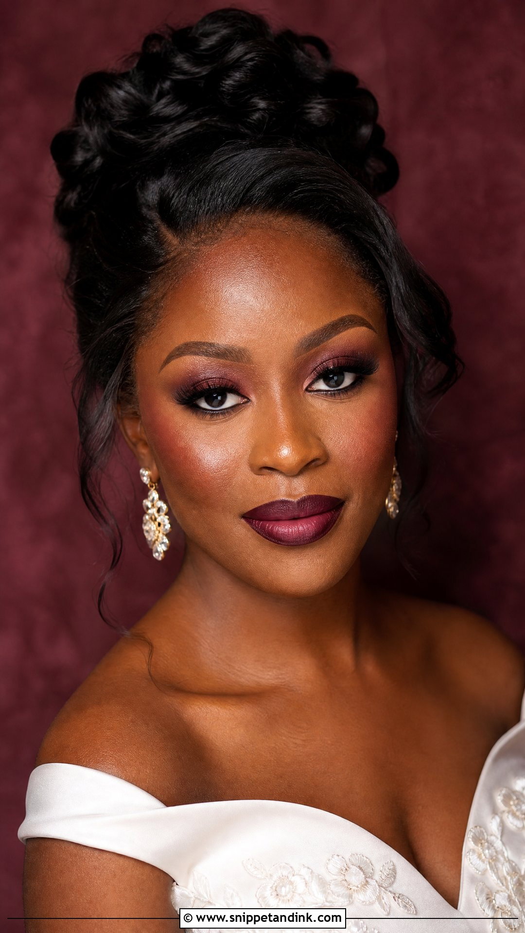Burgundy Red Bridal Makeup - Snippet and Ink - 25 Bridal Makeup with Red Lips