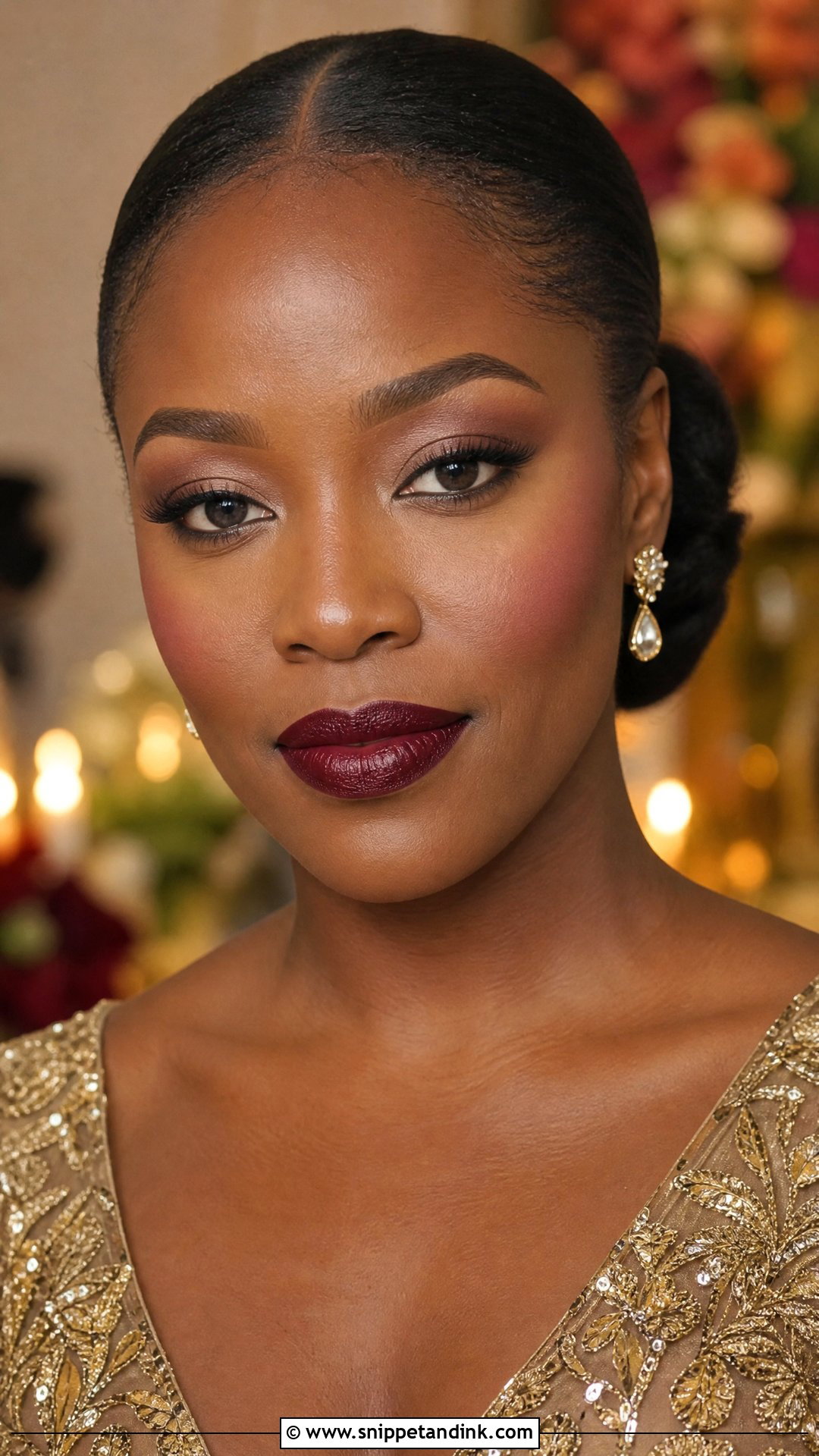 Burgundy Red Lip Wedding Guest Makeup - Snippet and Ink - 20 Wedding Guest Makeup Red Lips