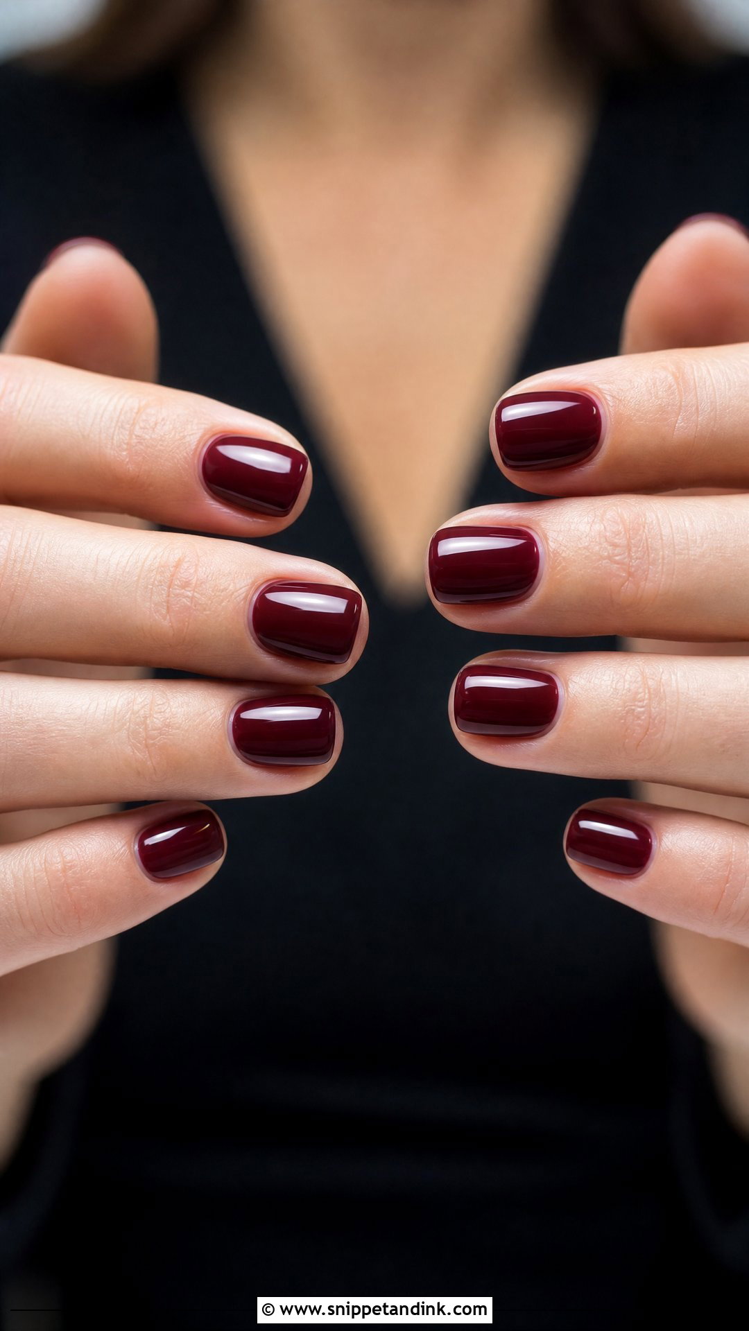 Burgundy Short Nails - Snippet and Ink - 30 Classy Wedding Guest Nails Ideas