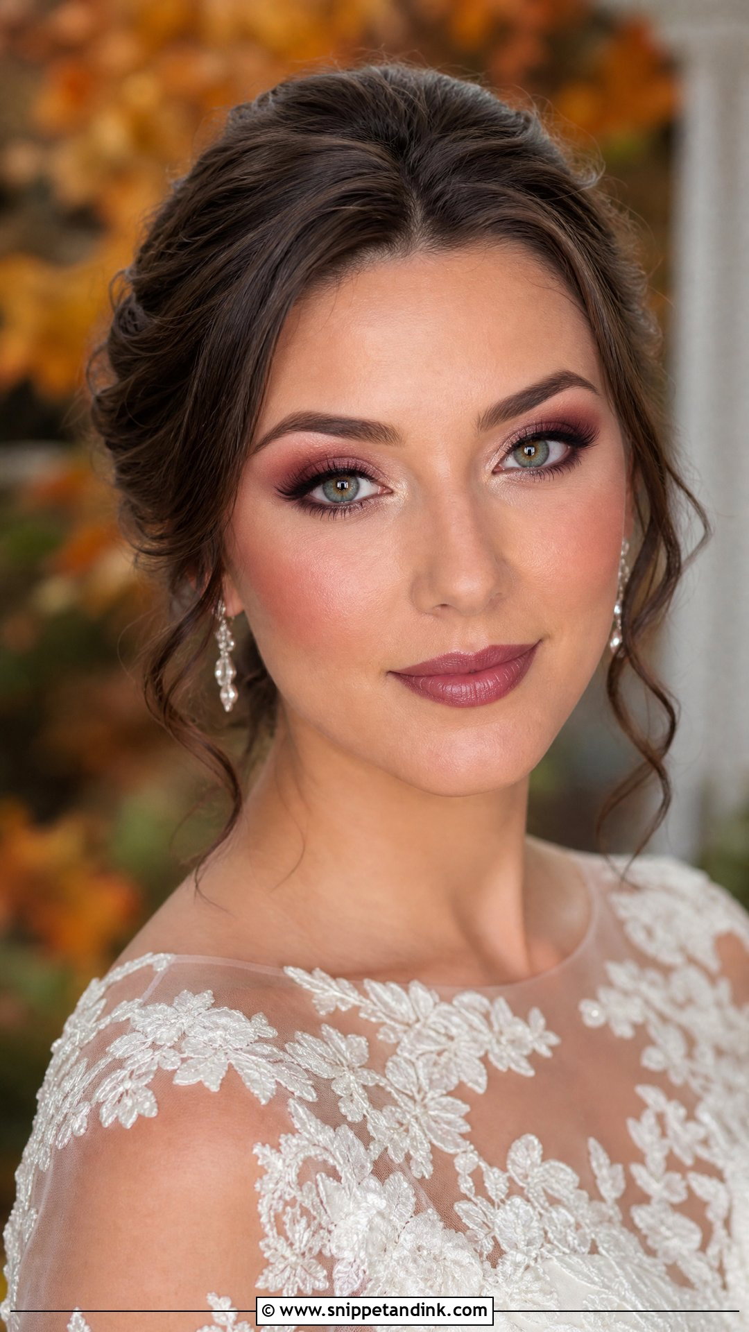 Burgundy Smokey Eye Bridal Makeup - Snippet and Ink - 20 Smokey Eye Bridal Makeup Ideas