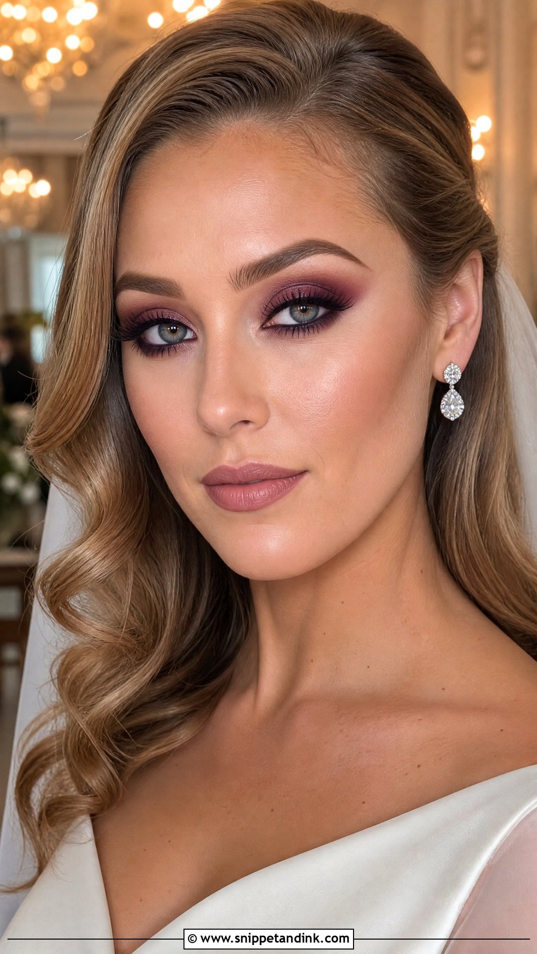 Burgundy Smokey Eye Wedding Makeup - Snippet and Ink - 20 Burgundy Wedding Makeup Look Ideas