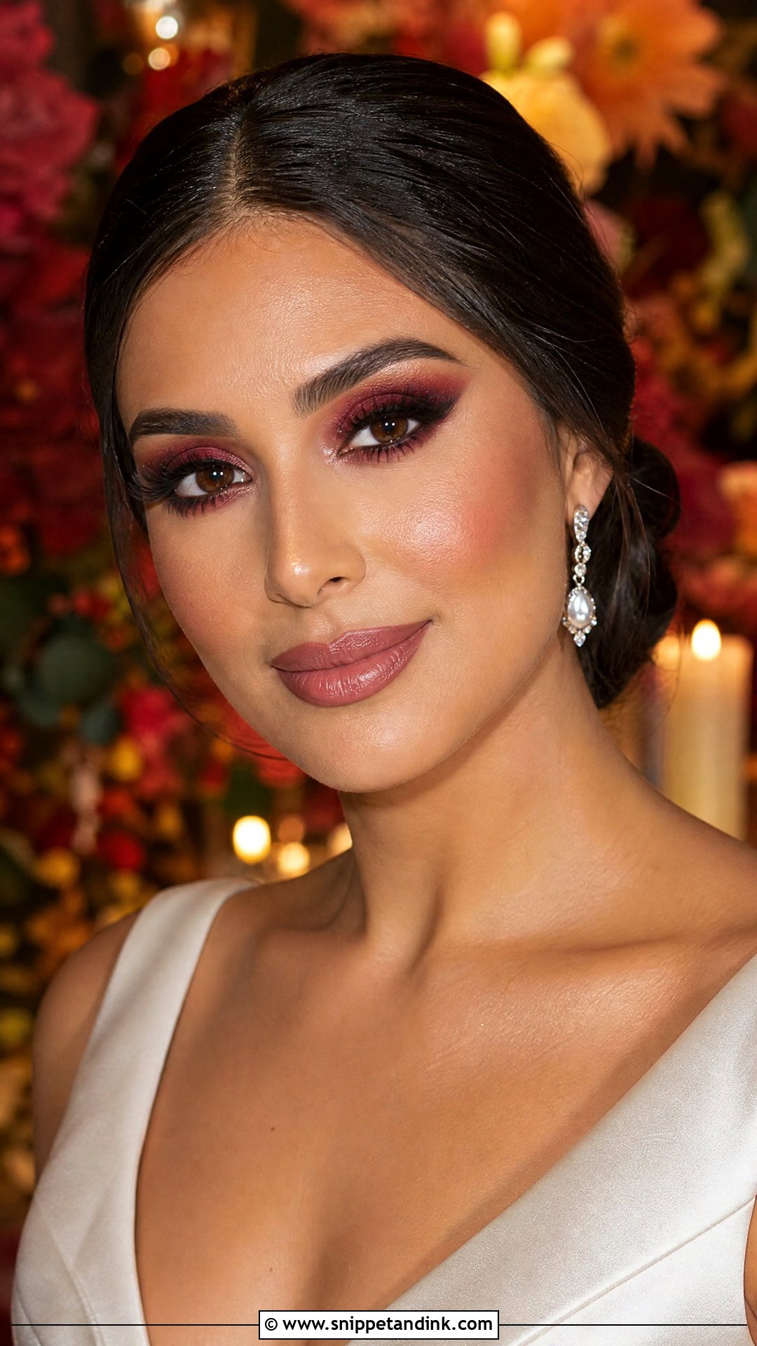 Burgundy Smoky Wedding Makeup - Snippet and Ink - 20 Smoky Wedding Makeup Ideas