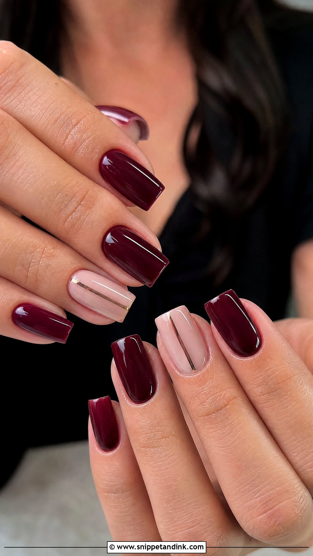 Burgundy Square Wedding Nails - Snippet and Ink - 25 Burgundy Wedding Nails