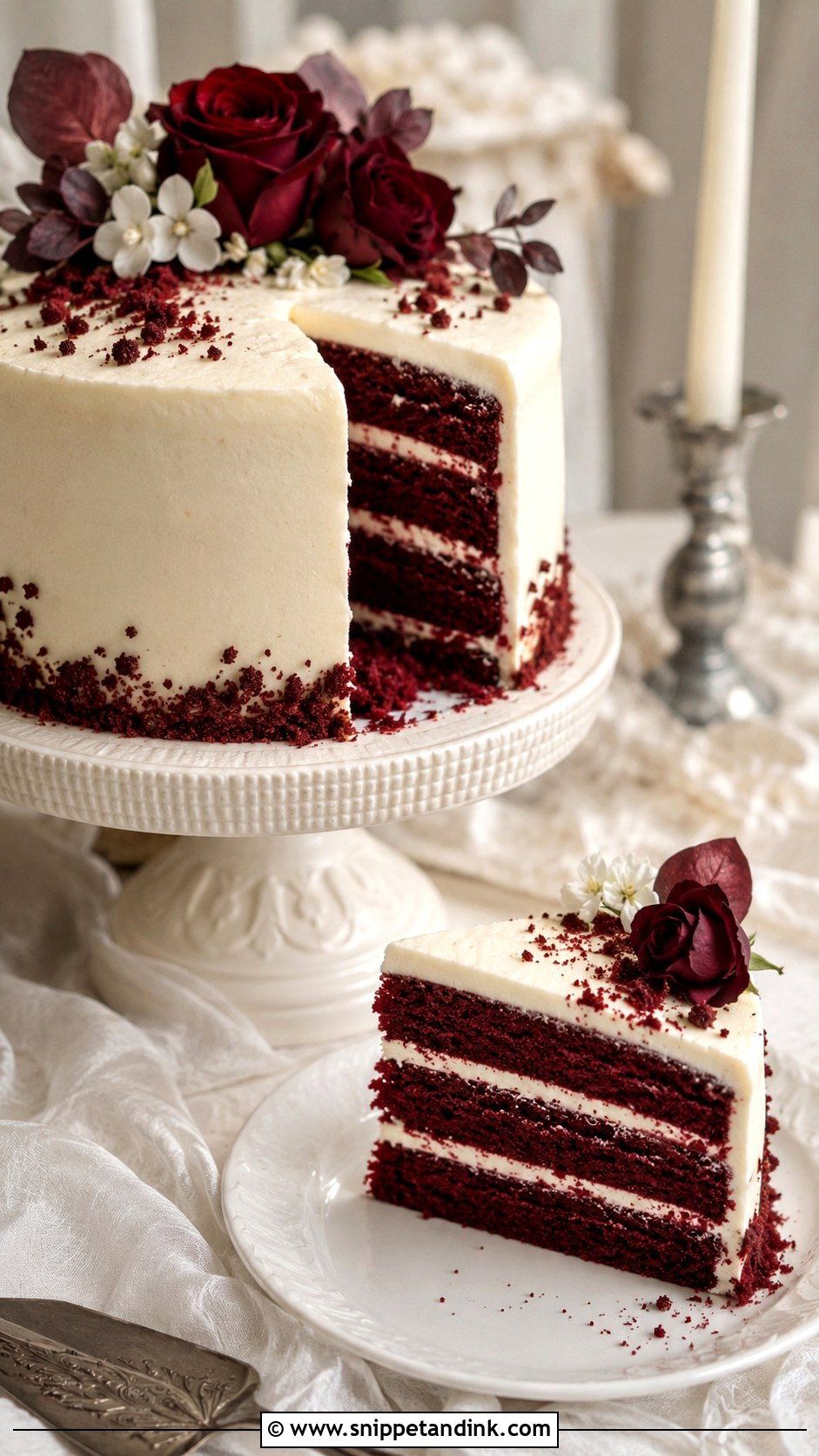 Burgundy Velvet Wedding Cake - Snippet and Ink - 20 Burgundy Wedding Cake Ideas