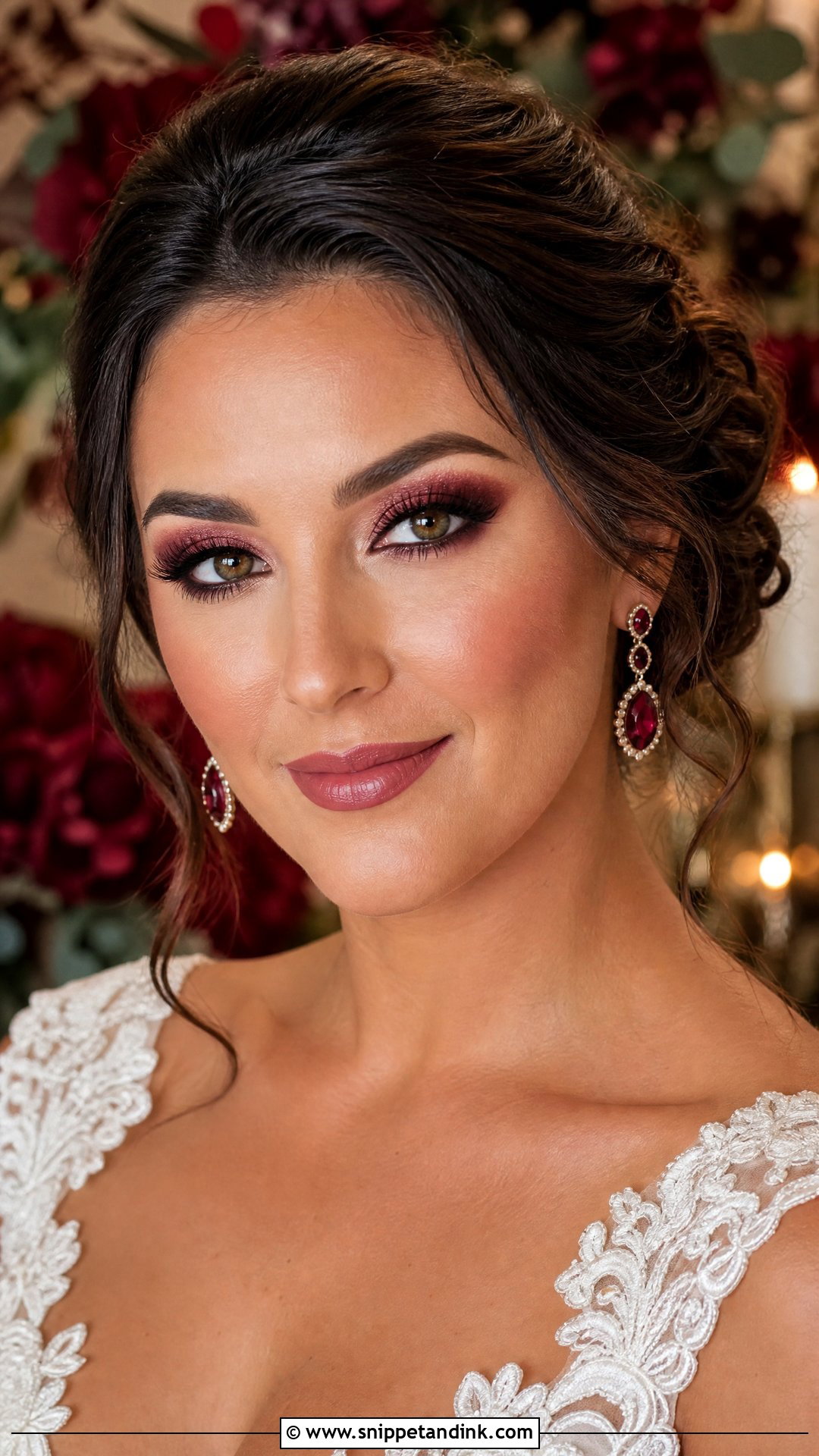Burgundy Wedding Eye Makeup - Snippet and Ink - 20 Eye Makeup for Wedding Ideas