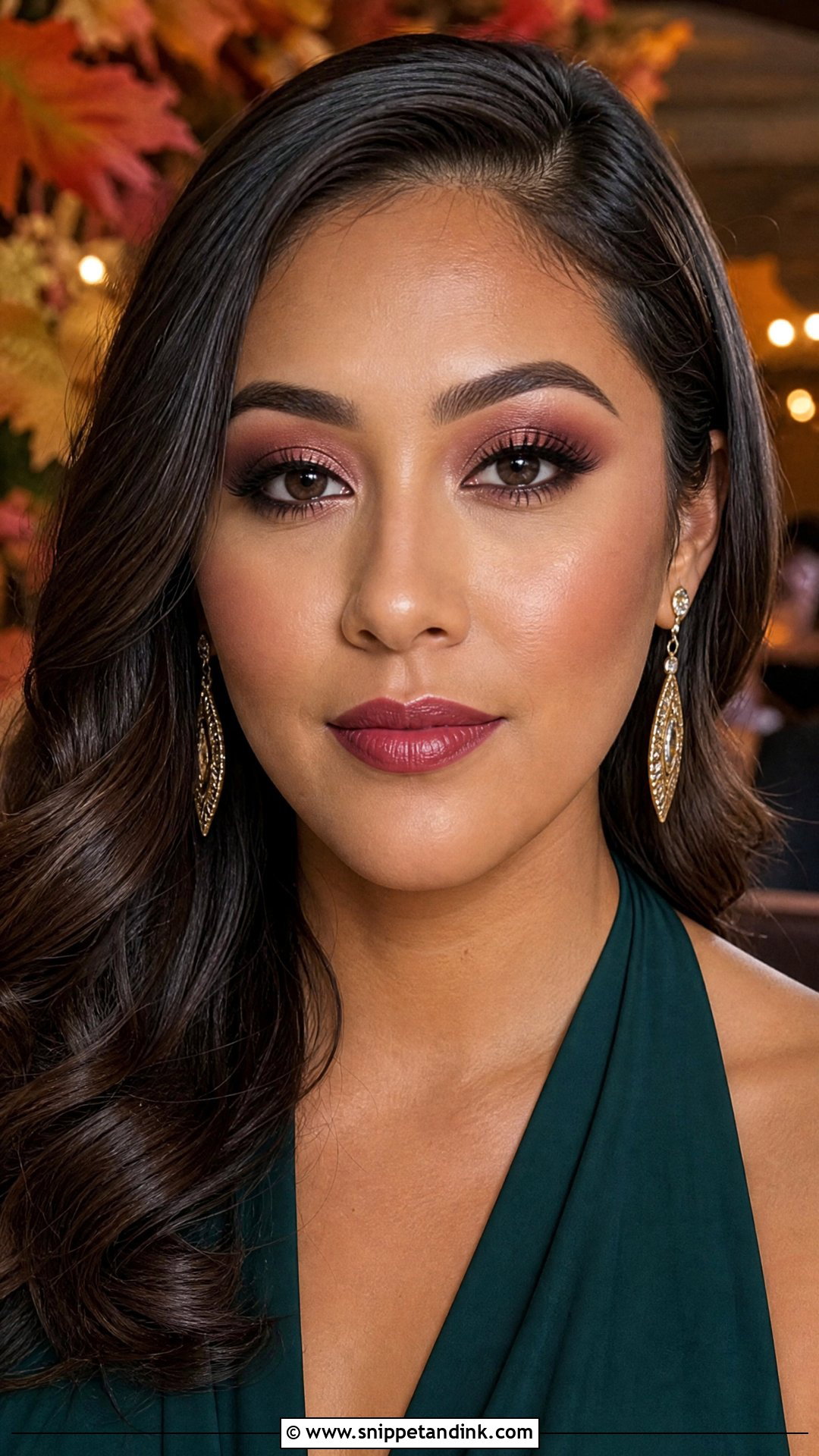Burgundy Wedding Guest Makeup For Brown Eyes - Snippet and Ink - 30 Wedding Guest Makeup for Brown Eyes