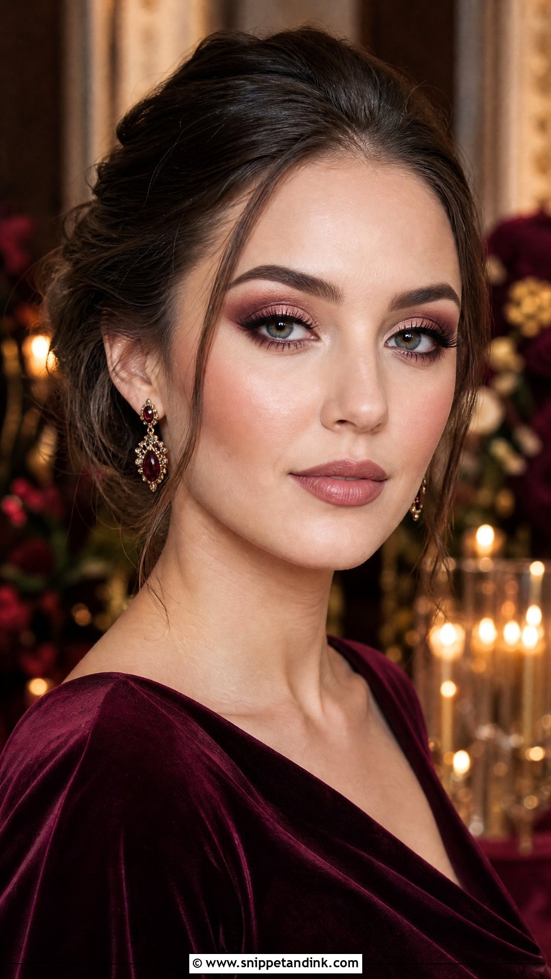 Burgundy Wedding Makeup - Snippet and Ink - 30 Fall Wedding Makeup Ideas