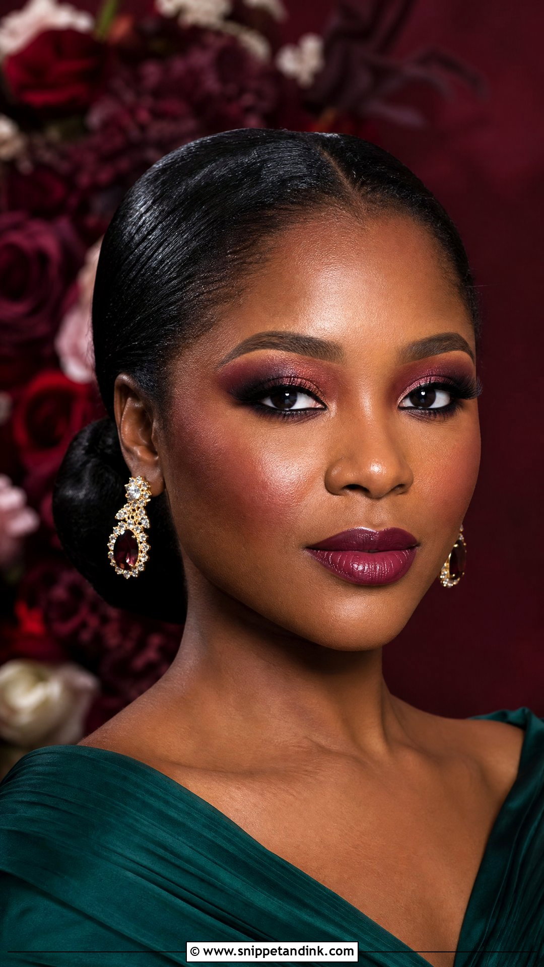 Burgundy Wedding Makeup - Snippet and Ink - 30 Makeup for Wedding Ideas