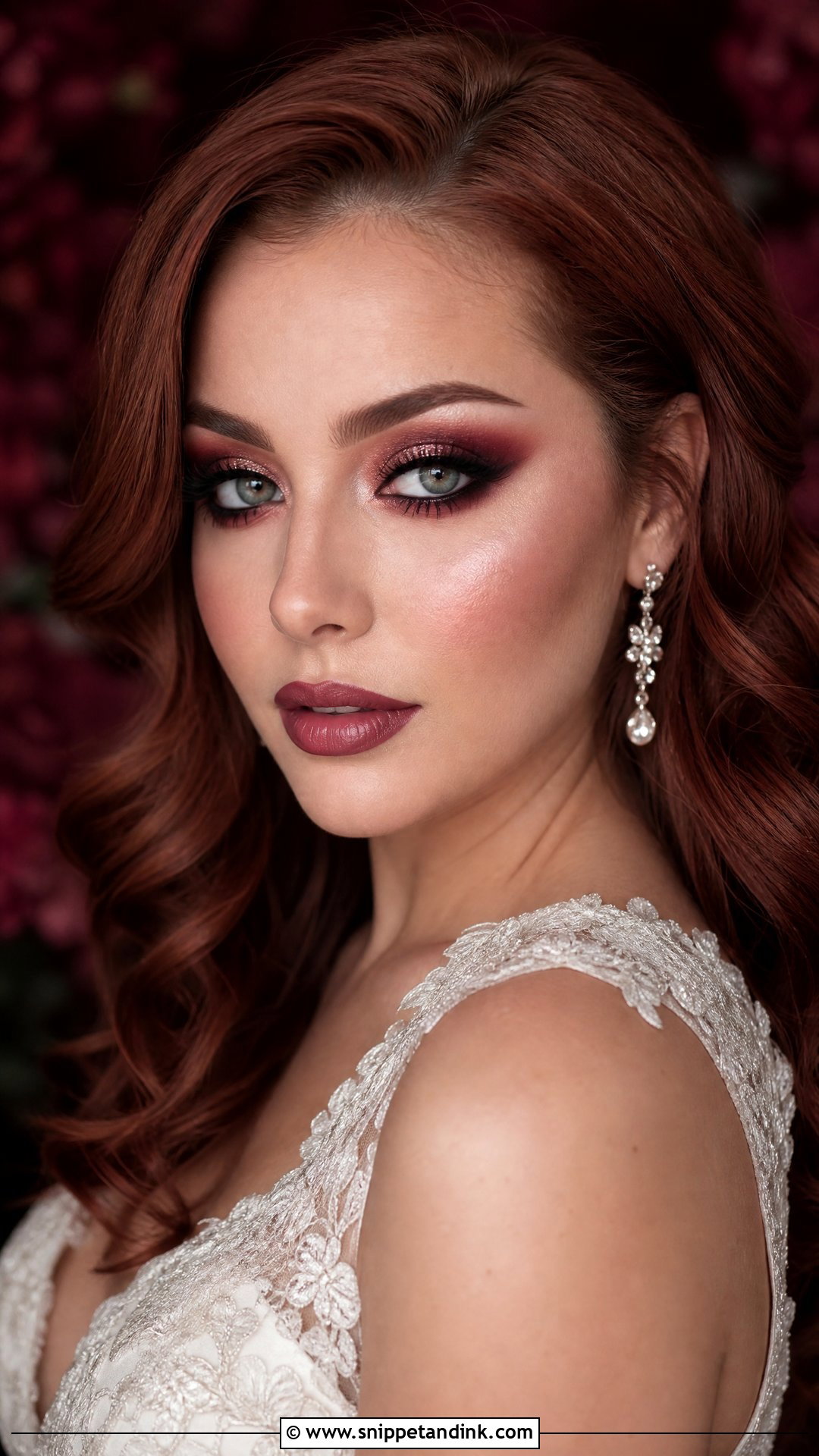 Burgundy Wedding Makeup - Snippet and Ink - 20 Heavy Wedding Makeup Look Ideas