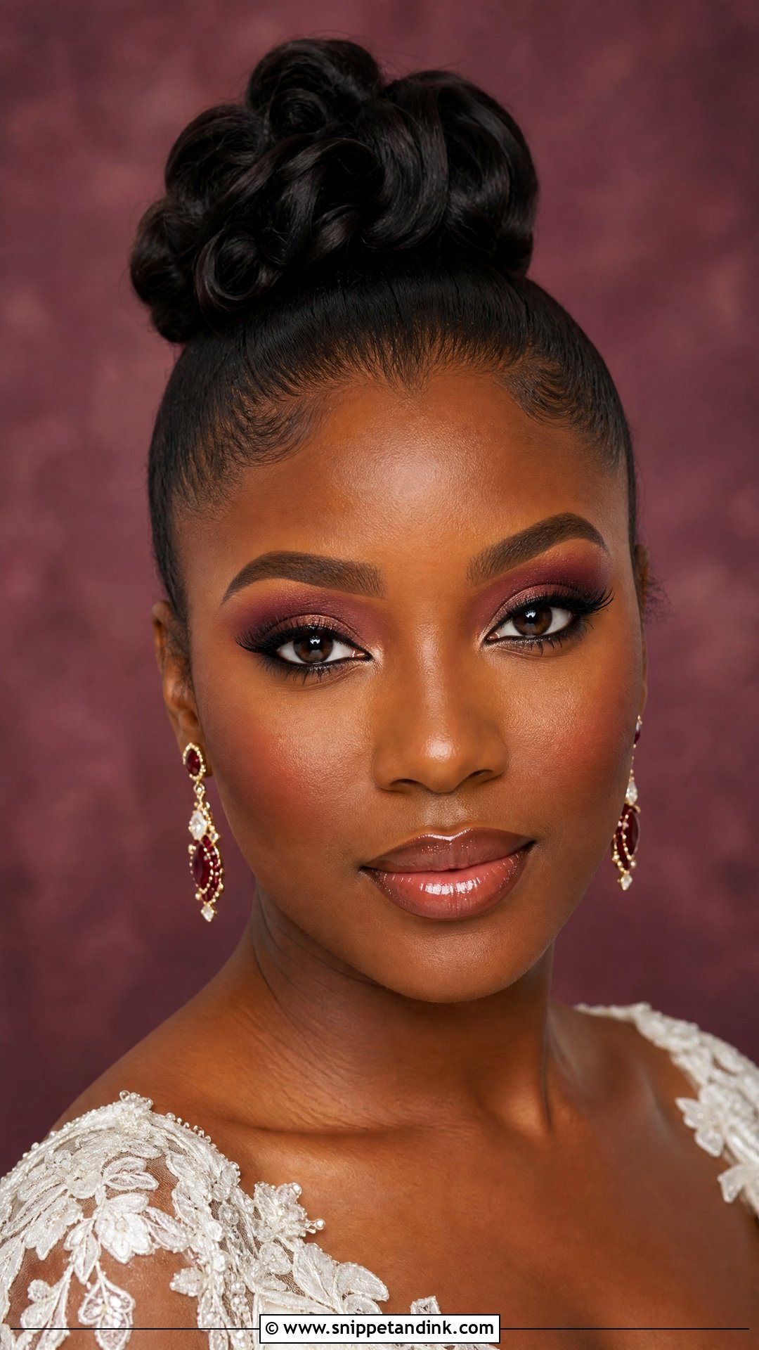 Burgundy Wedding Makeup For Black Women - Snippet and Ink - 20 Wedding Make Up Black Women
