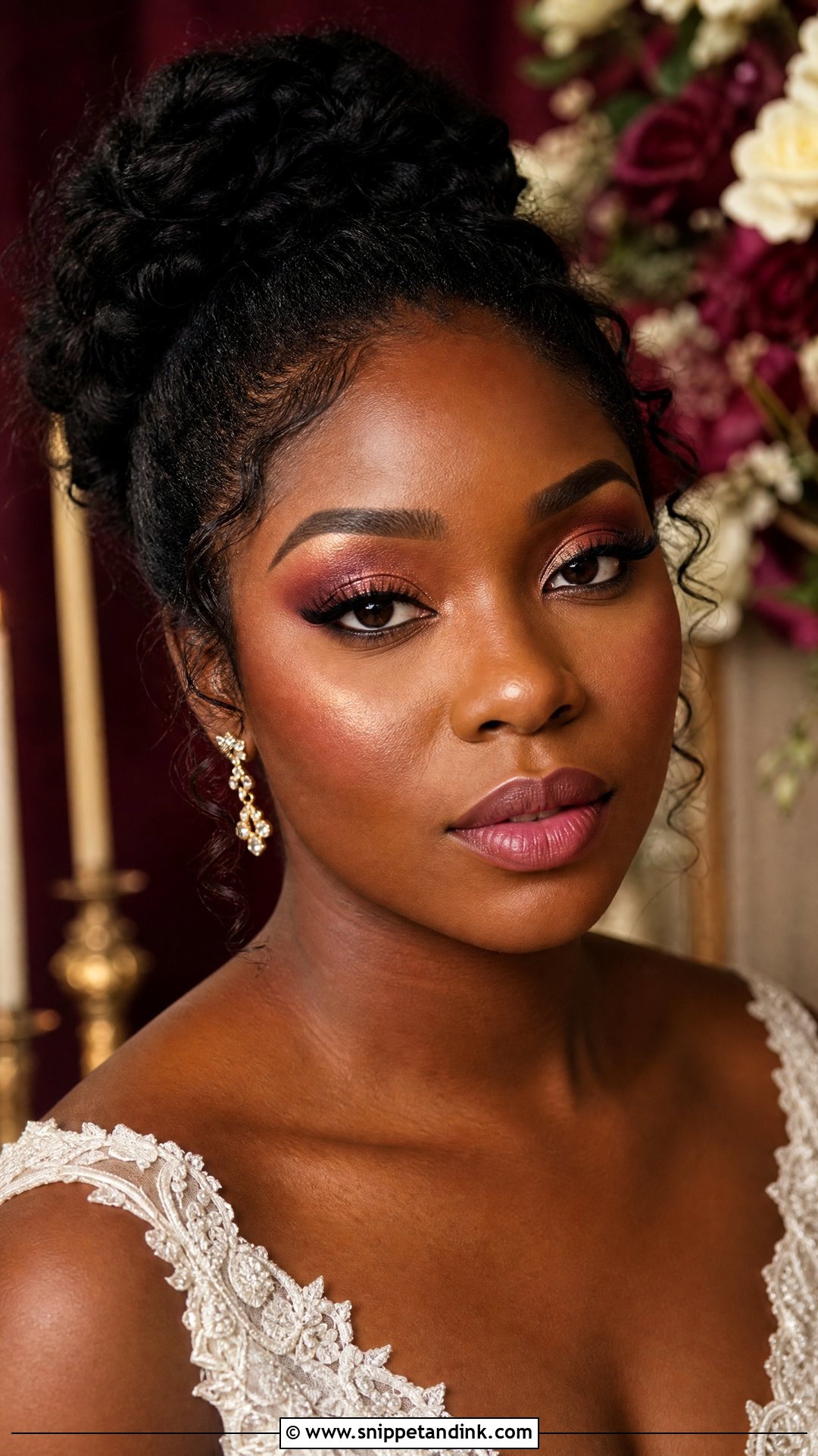 Burgundy Wedding Makeup For Brown Eyes - Snippet and Ink - 20 Brown Eye Wedding Makeup Ideas