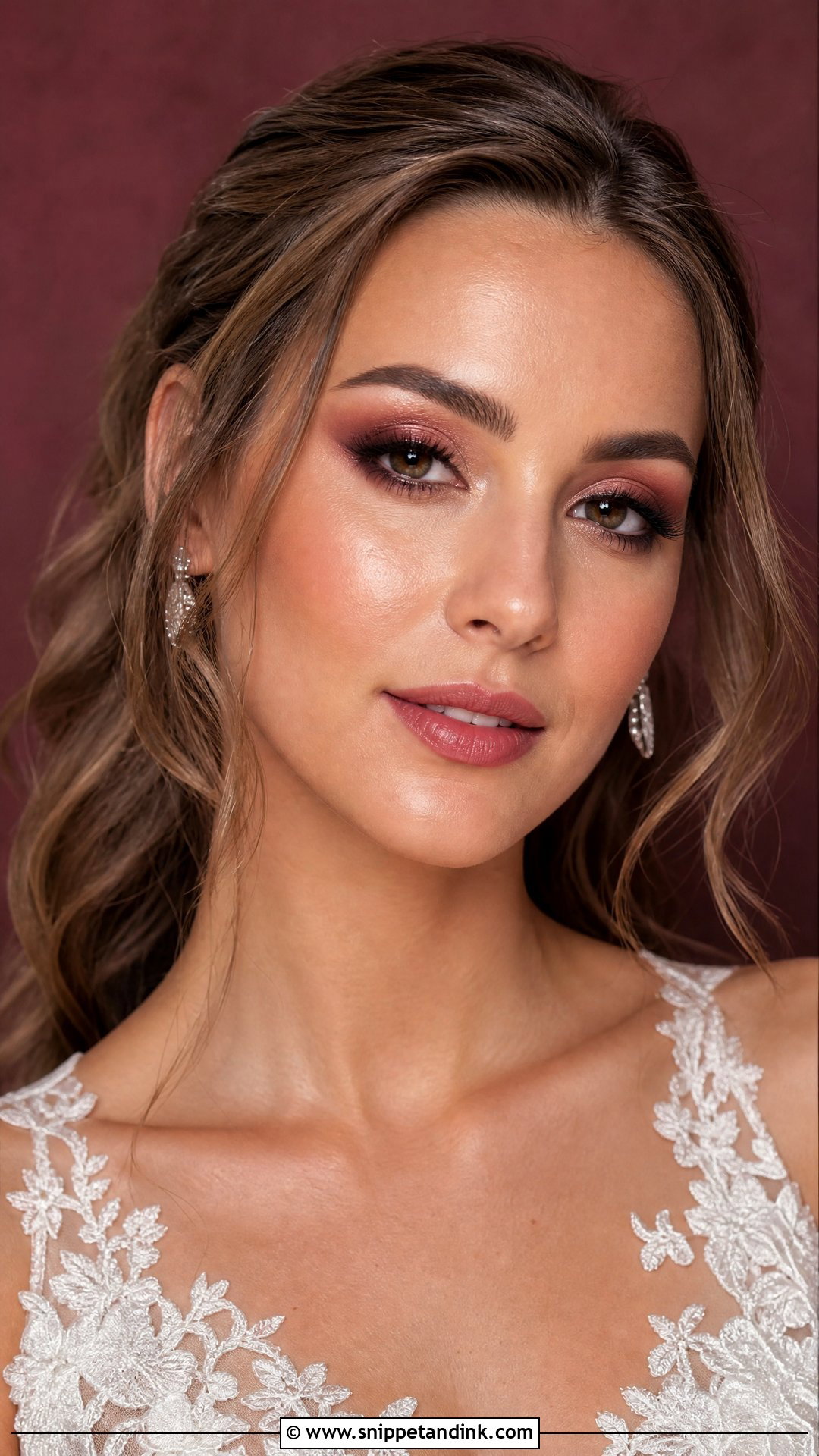 Burgundy Wedding Smokey Eye - Snippet and Ink - 20 Wedding Smokey Eye Ideas