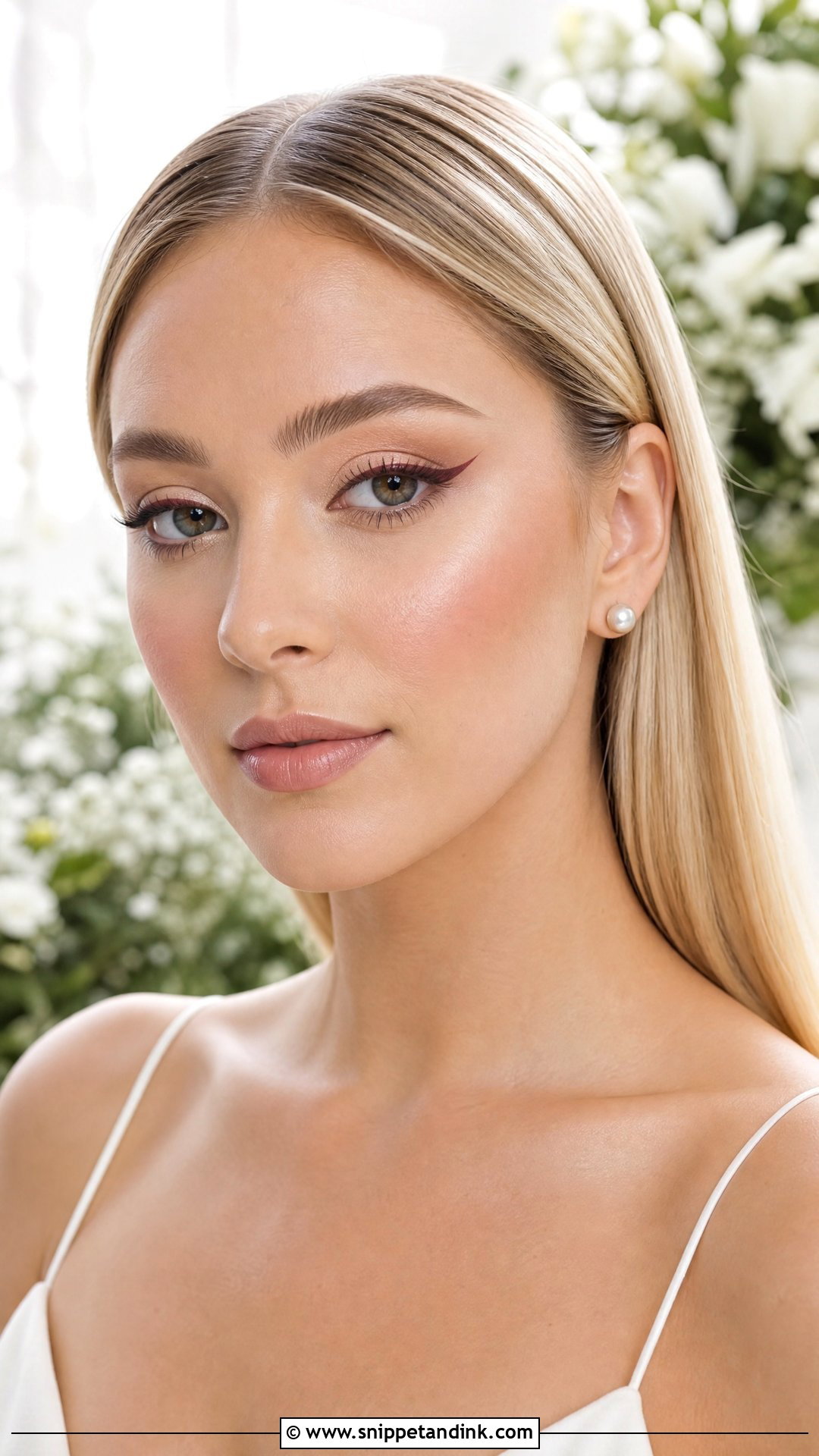 Burgundy Winged Liner Wedding Makeup - Snippet and Ink - 20 Burgundy Wedding Makeup Look Ideas