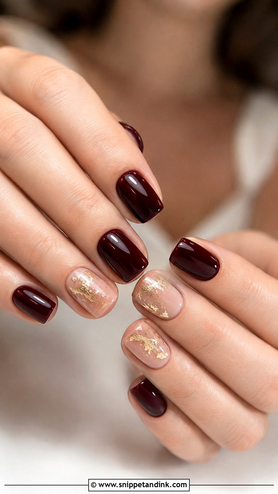 Burgundy Winter Bridal Nails - Snippet and Ink - 20 Winter Bridal Nails