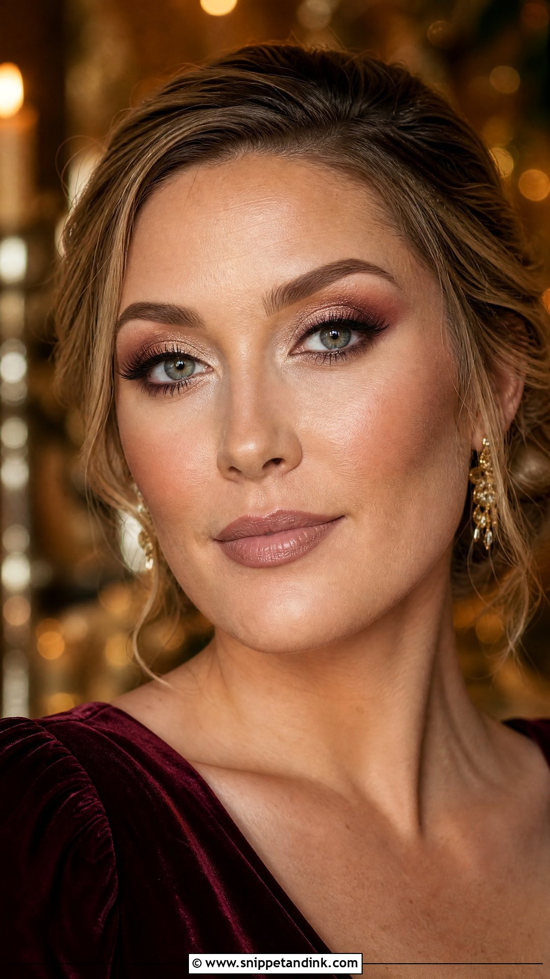 Burgundy Winter Wedding Makeup - Snippet and Ink - 25 Winter Wedding Makeup Ideas