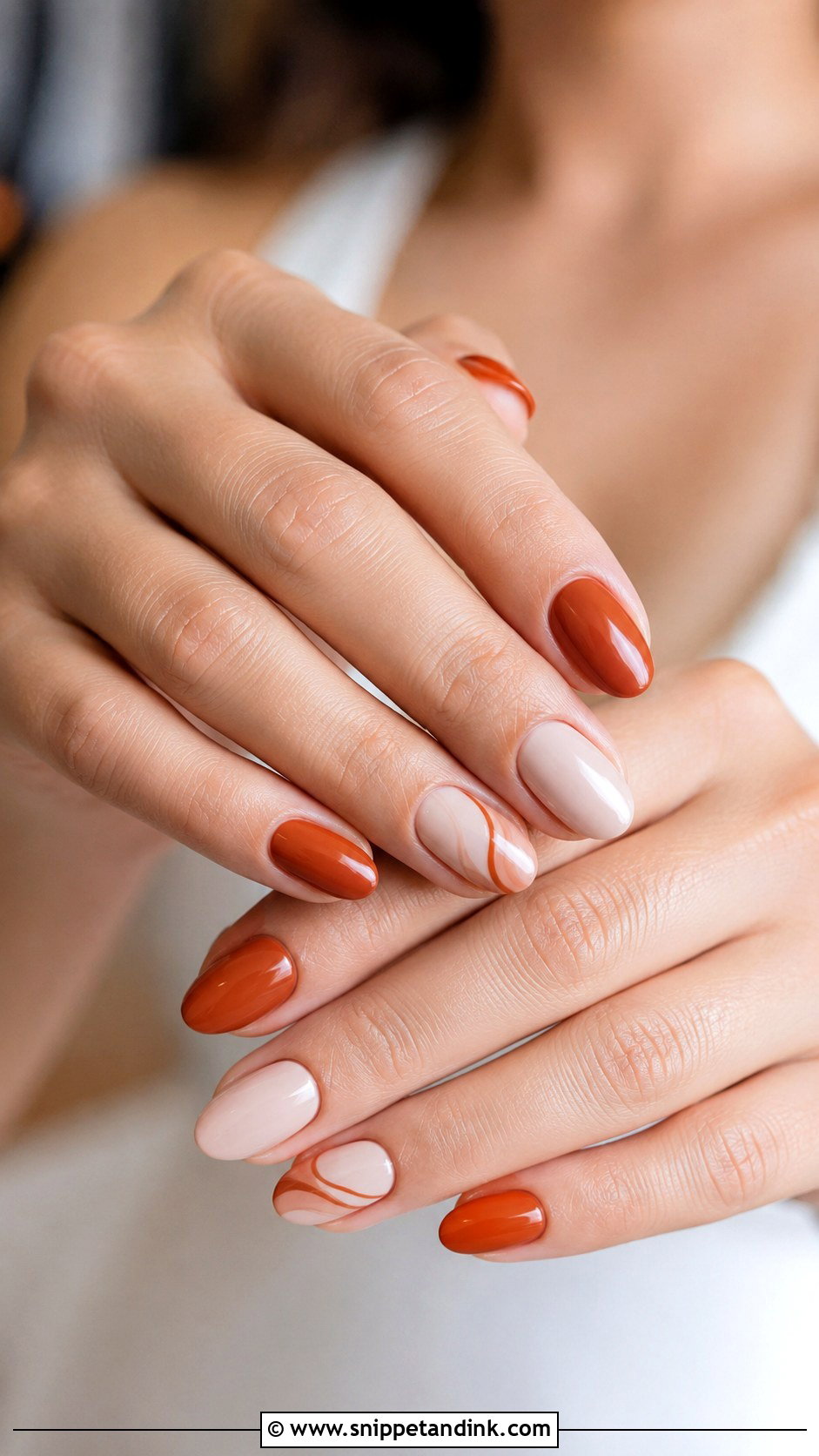 Burnt Orange And Gold Wedding Nails - Snippet and Ink - 20 Burnt Orange Wedding Nails