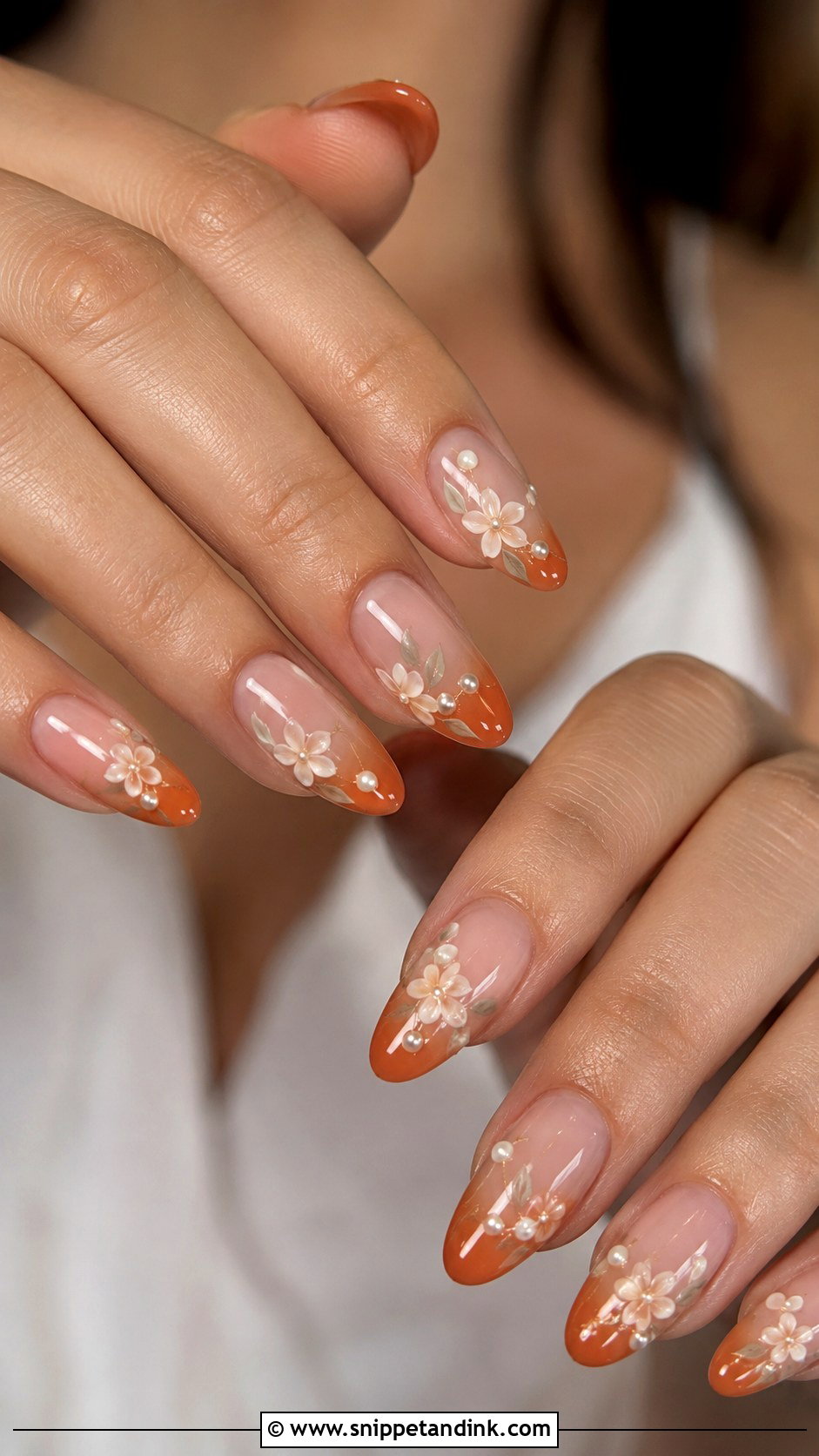 Burnt Orange Bridal Nails - Snippet and Ink - 20 Burnt Orange Wedding Nails
