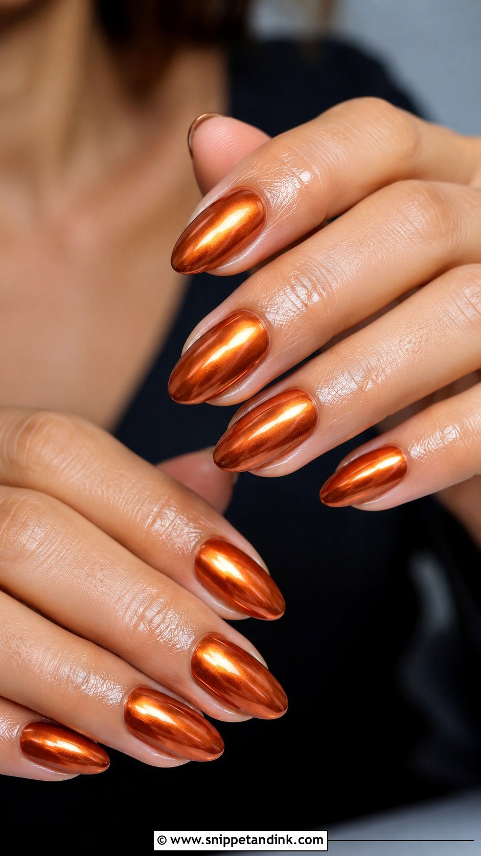 Burnt Orange Chrome Wedding Nails - Snippet and Ink - 20 Burnt Orange Wedding Nails