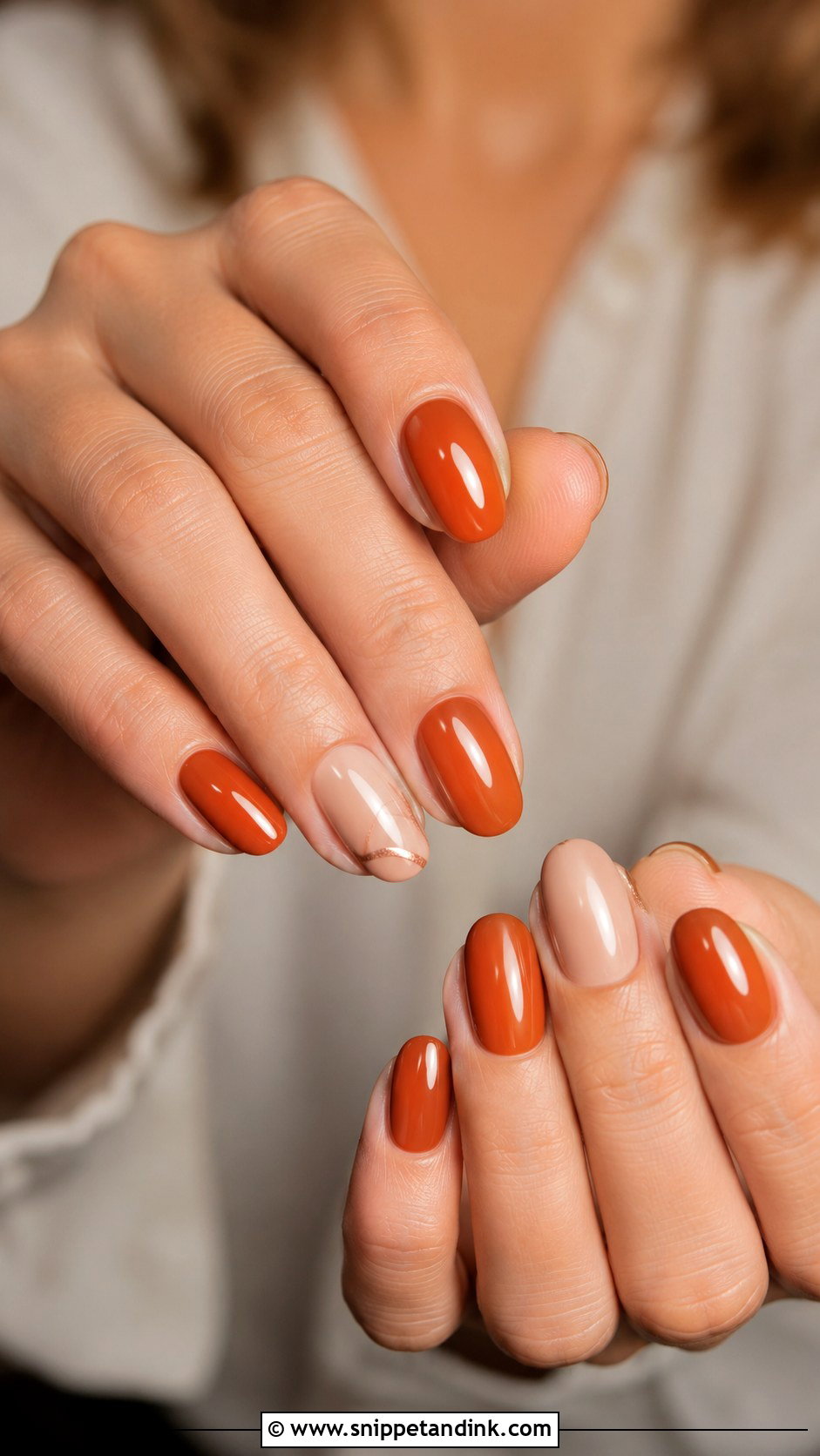 Burnt Orange Fall Wedding Guest Nails - Snippet and Ink - 20 Fall Wedding Guest Nails
