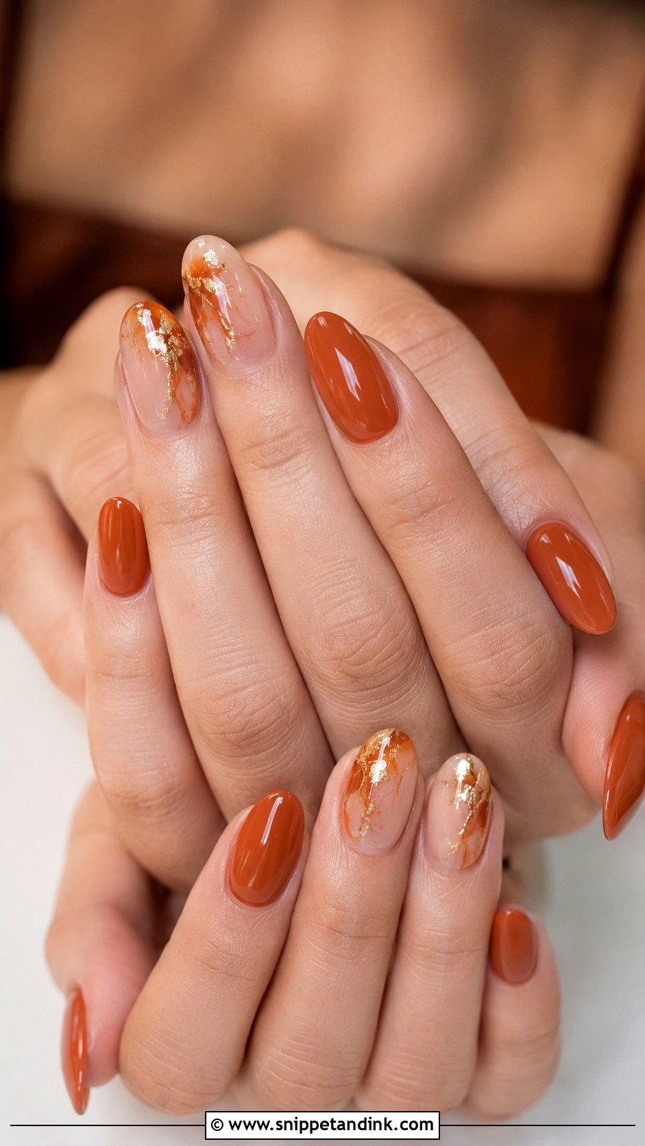 Burnt Orange Fall Wedding Nails - Snippet and Ink - 30 Fall Wedding Nails