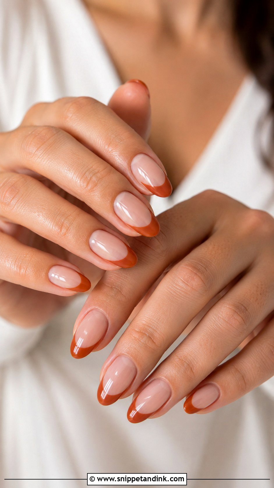 Burnt Orange French Tip Wedding Nails - Snippet and Ink - 20 Burnt Orange Wedding Nails