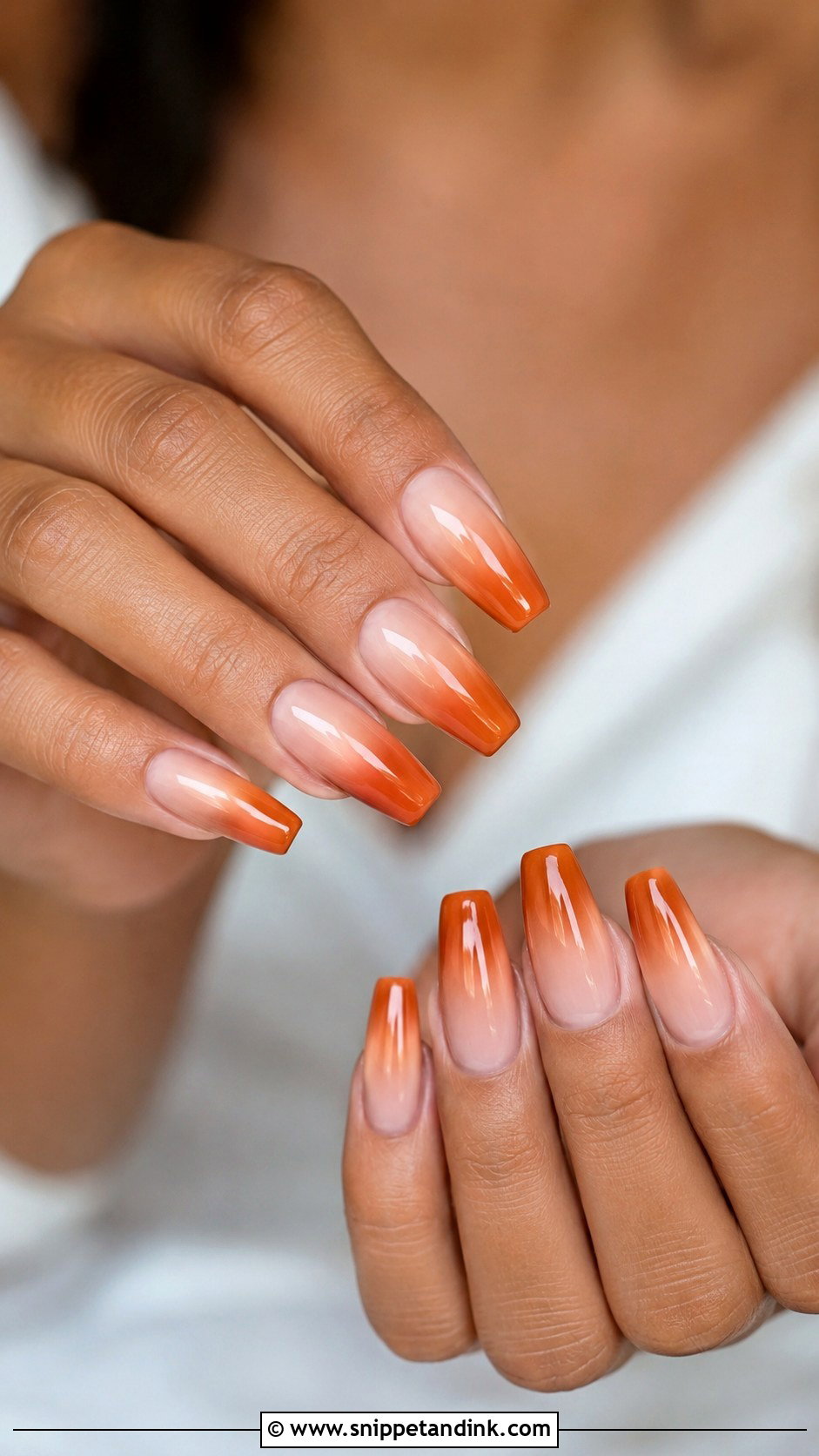 Burnt Orange Ombre Wedding Nails - Snippet and Ink - 20 Burnt Orange Wedding Nails