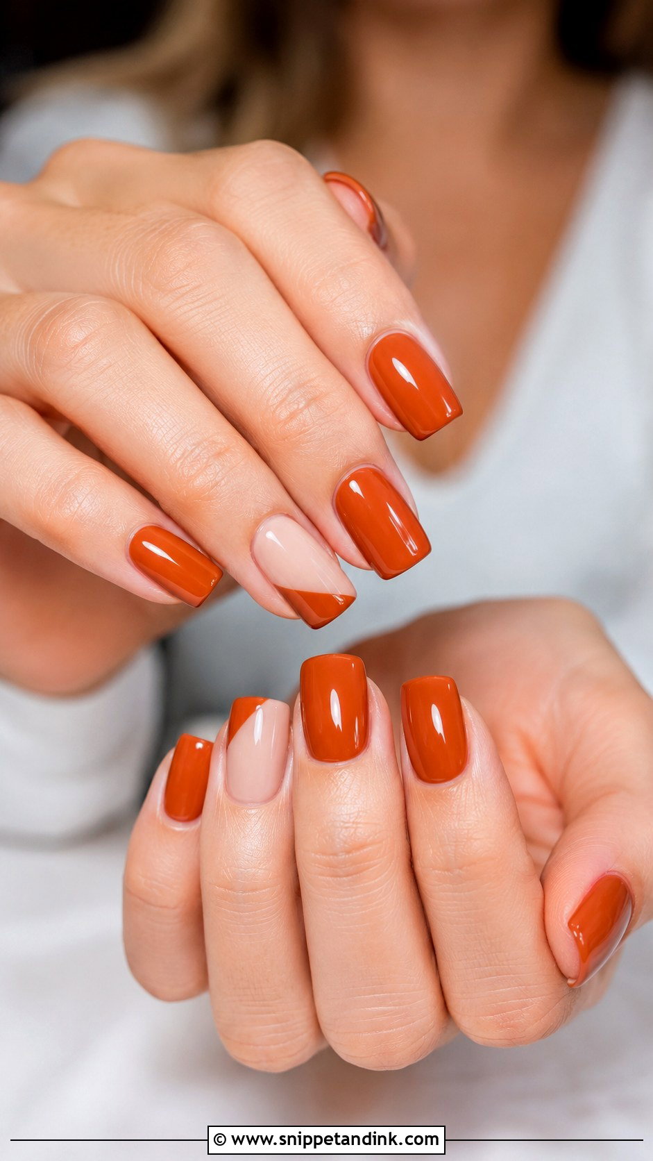 Burnt Orange Square Wedding Nails - Snippet and Ink - 20 Burnt Orange Wedding Nails
