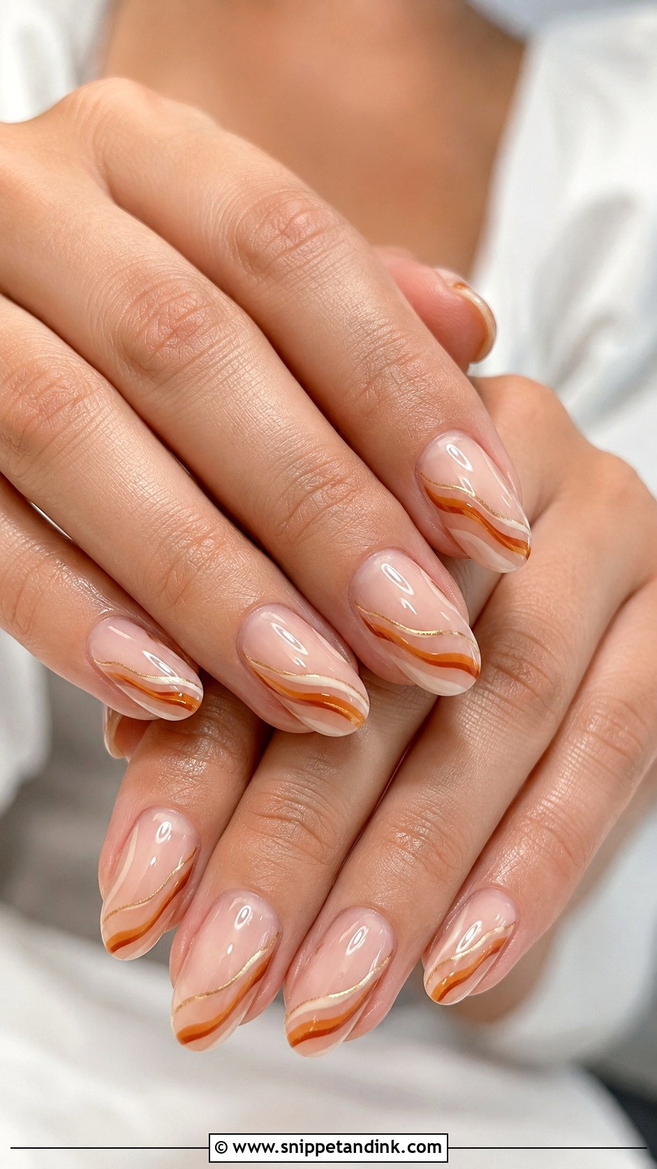 Burnt Orange Swirl Wedding Nails - Snippet and Ink - 20 Burnt Orange Wedding Nails