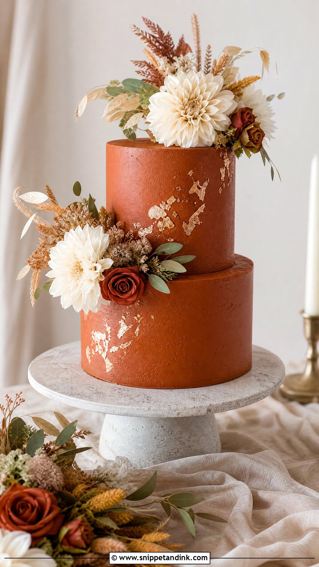 Burnt Orange Wedding Cake - Snippet and Ink - 25 Fall Theme Cakes for Wedding