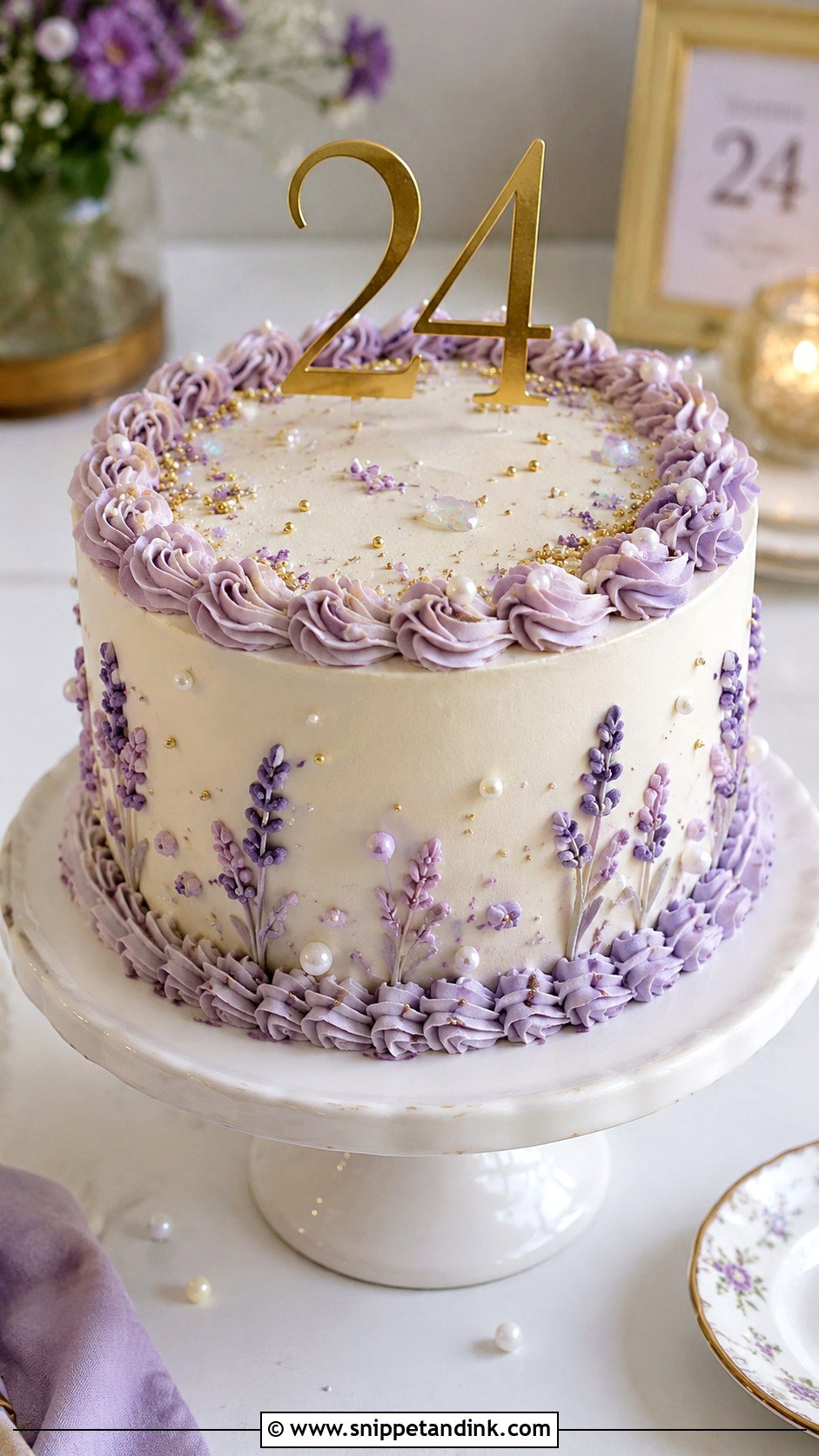 Buttercream 24th Anniversary Cake - Snippet and Ink - 20 24th Anniversary Cake Ideas