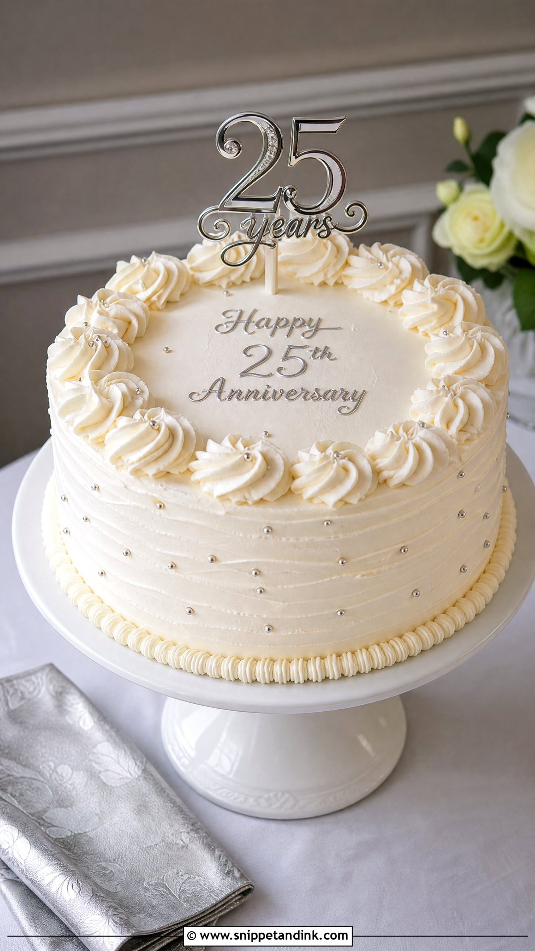 Buttercream 25th Anniversary Cake - Snippet and Ink - 25 25th Anniversary Cake Ideas