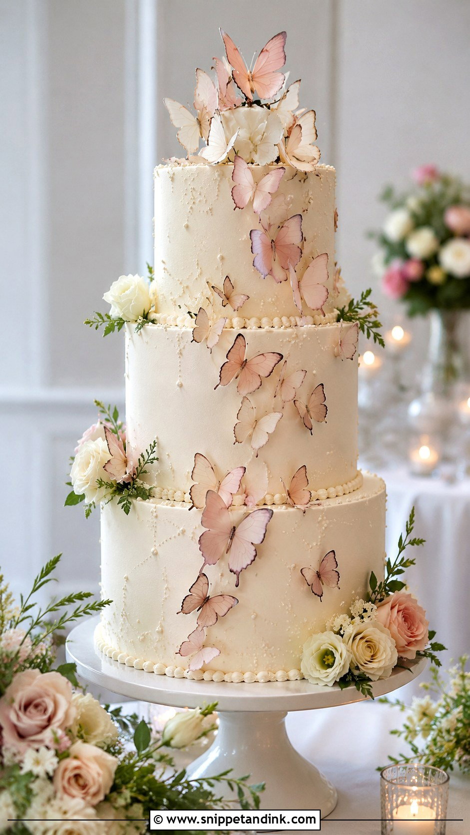 Buttercream 3 Tier Butterfly Wedding Cake - Snippet and Ink - 20 3 Tier Butterfly Cake Ideas for Wedding