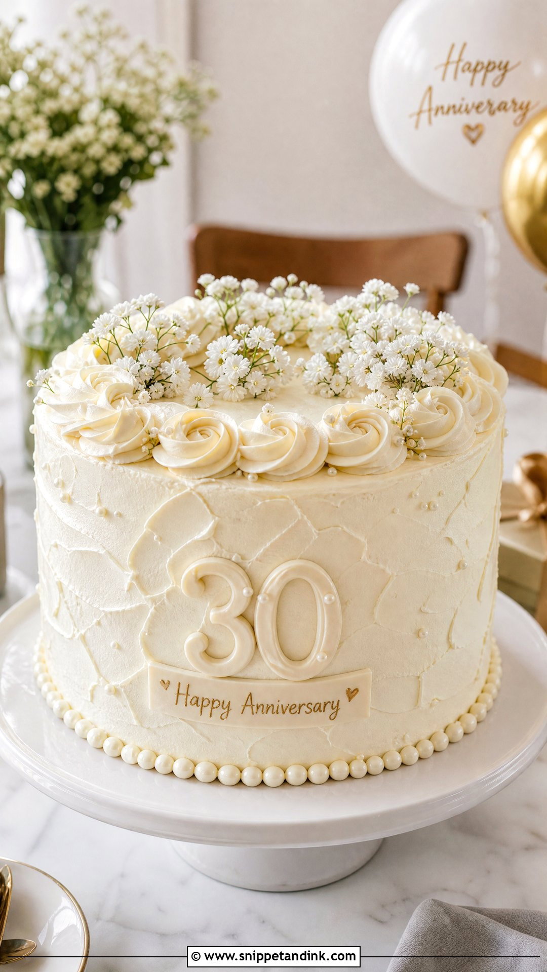 Buttercream 30th Anniversary Cake - Snippet and Ink - 25 30th Anniversary Cake Ideas
