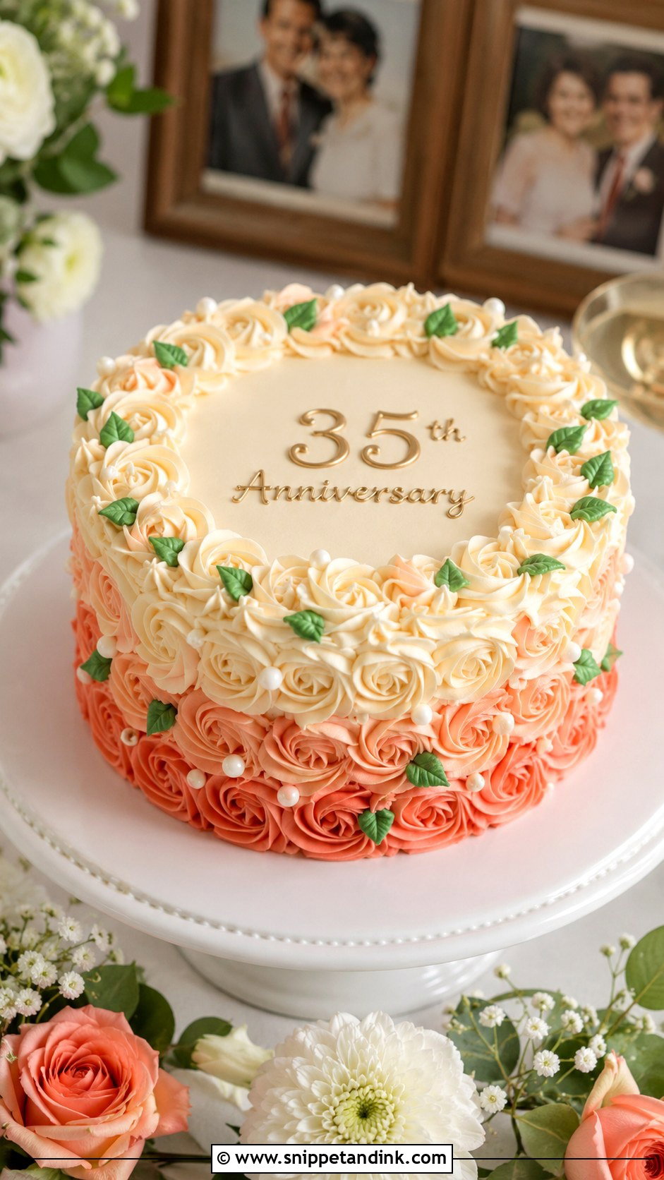 Buttercream 35th Wedding Anniversary Cake - Snippet and Ink - 20 35th Wedding Anniversary Cake Ideas