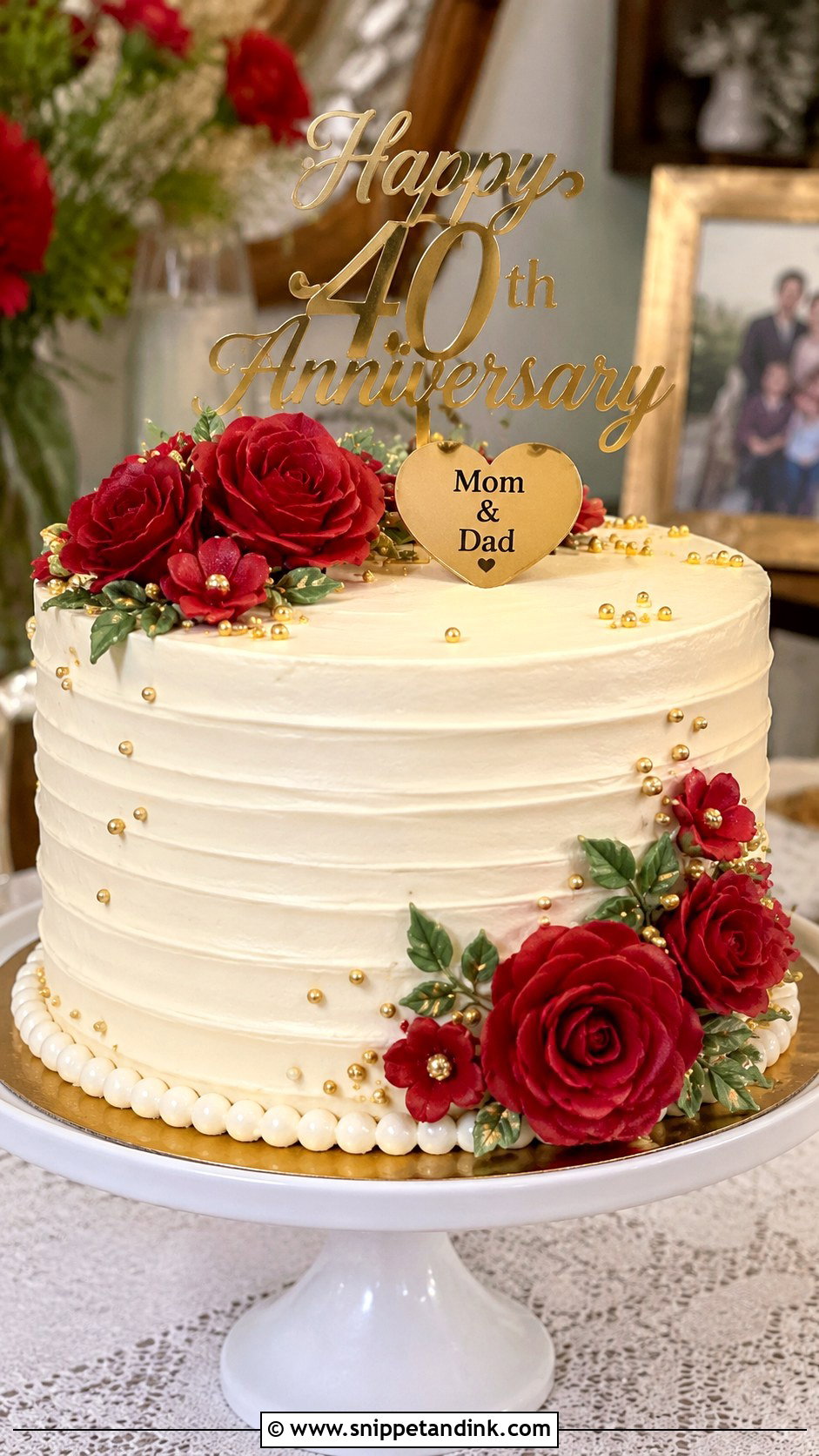 Buttercream 40th Anniversary Cake - Snippet and Ink - 20 40th Anniversary Cake for Parents