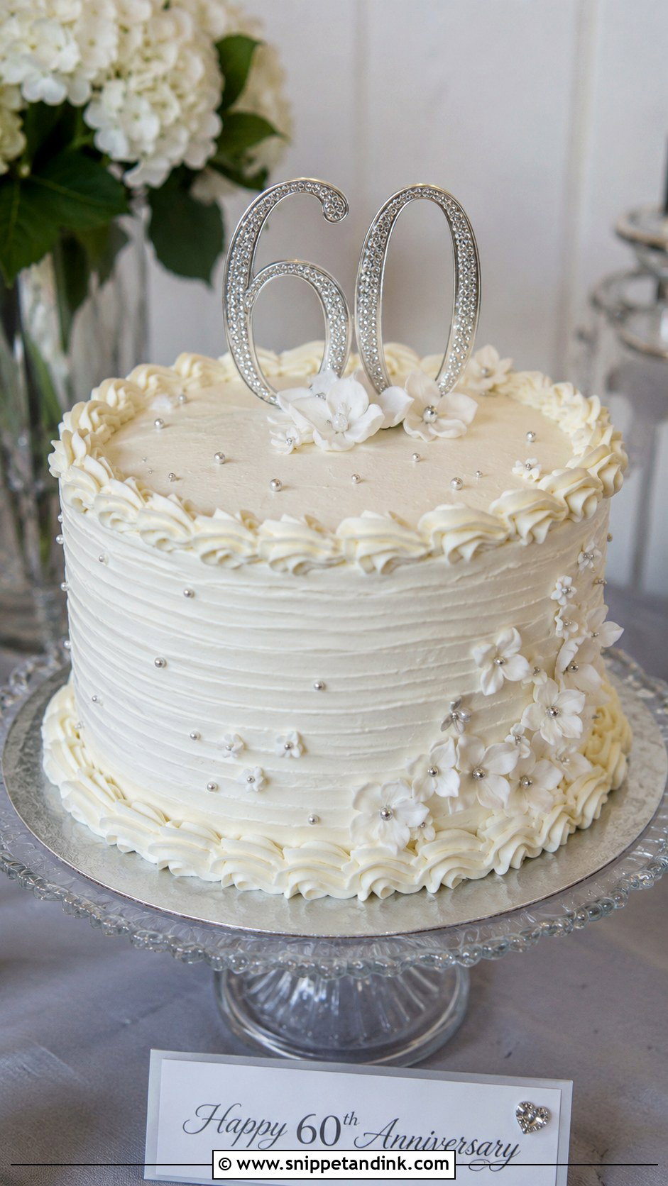 Buttercream 60th Anniversary Cake - Snippet and Ink - 20 60th Wedding Anniversary Cakes