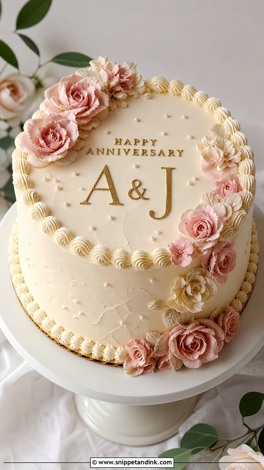 Buttercream Anniversary Cake - Snippet and Ink - 35 Anniversary Cake Designs