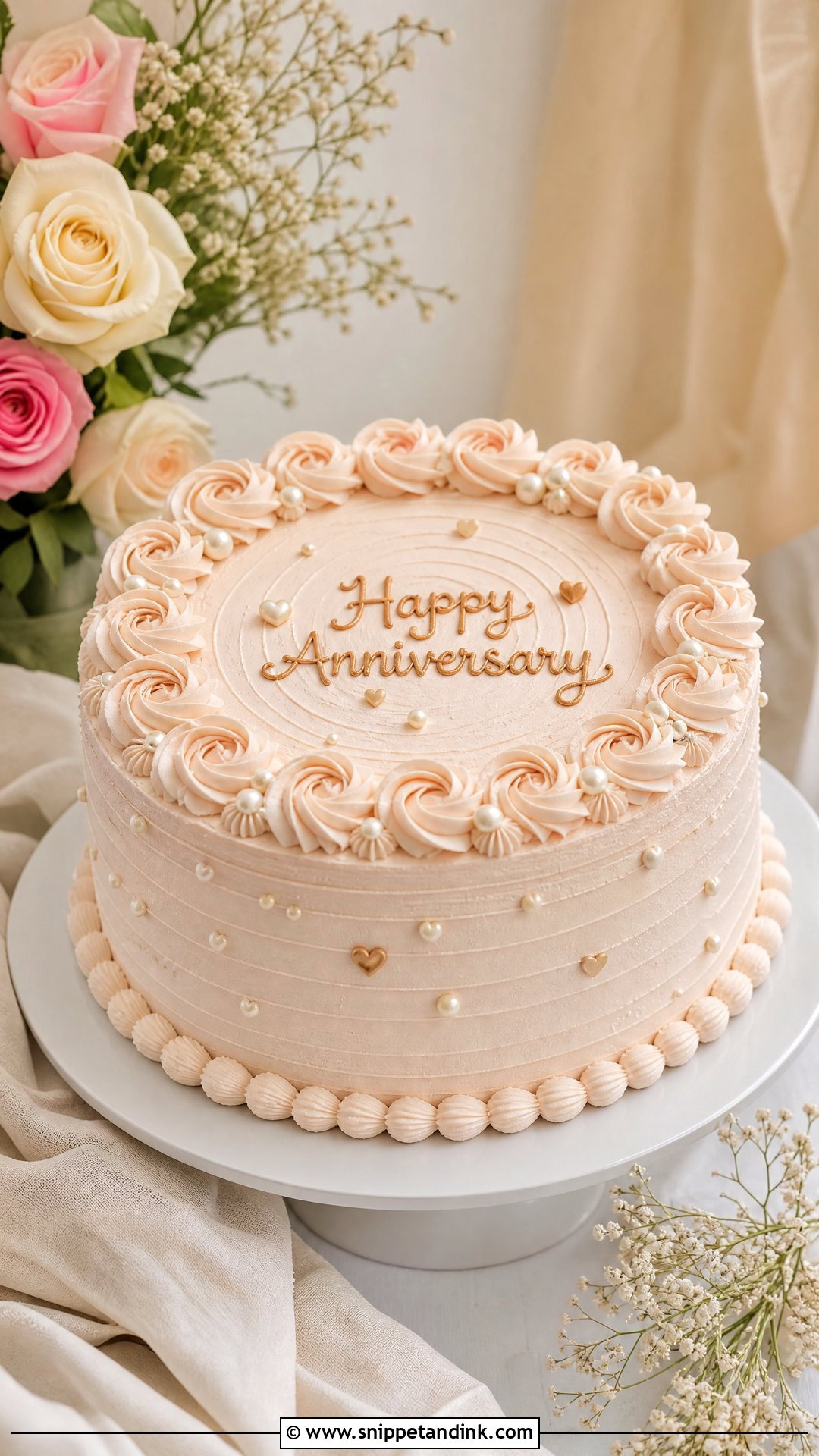 Buttercream Anniversary Cake - Snippet and Ink - 35 Happy Anniversary Cakes